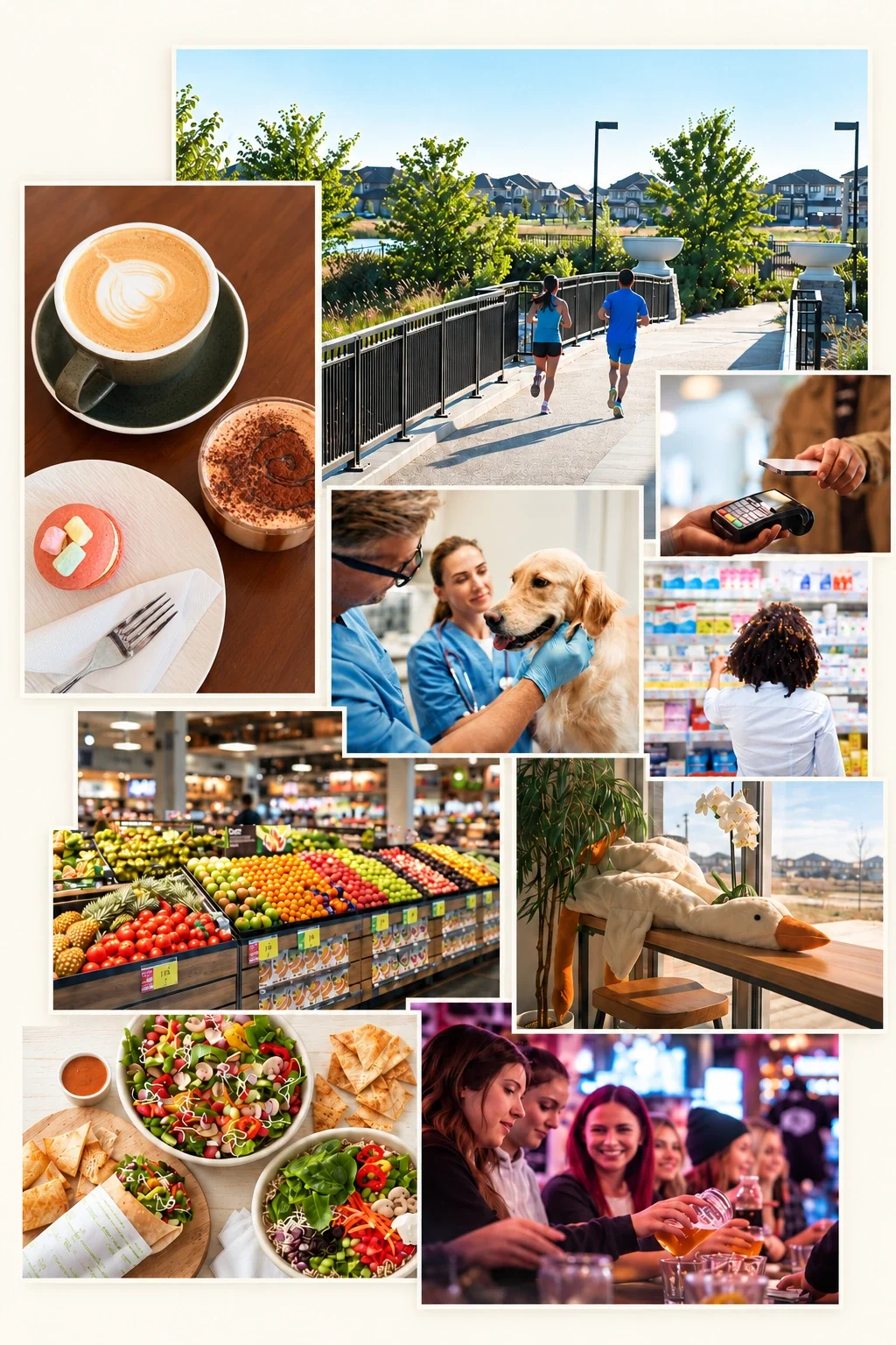 Bridgwater neighbourhood cafés, trails, groceries and everyday services near 160 Centre