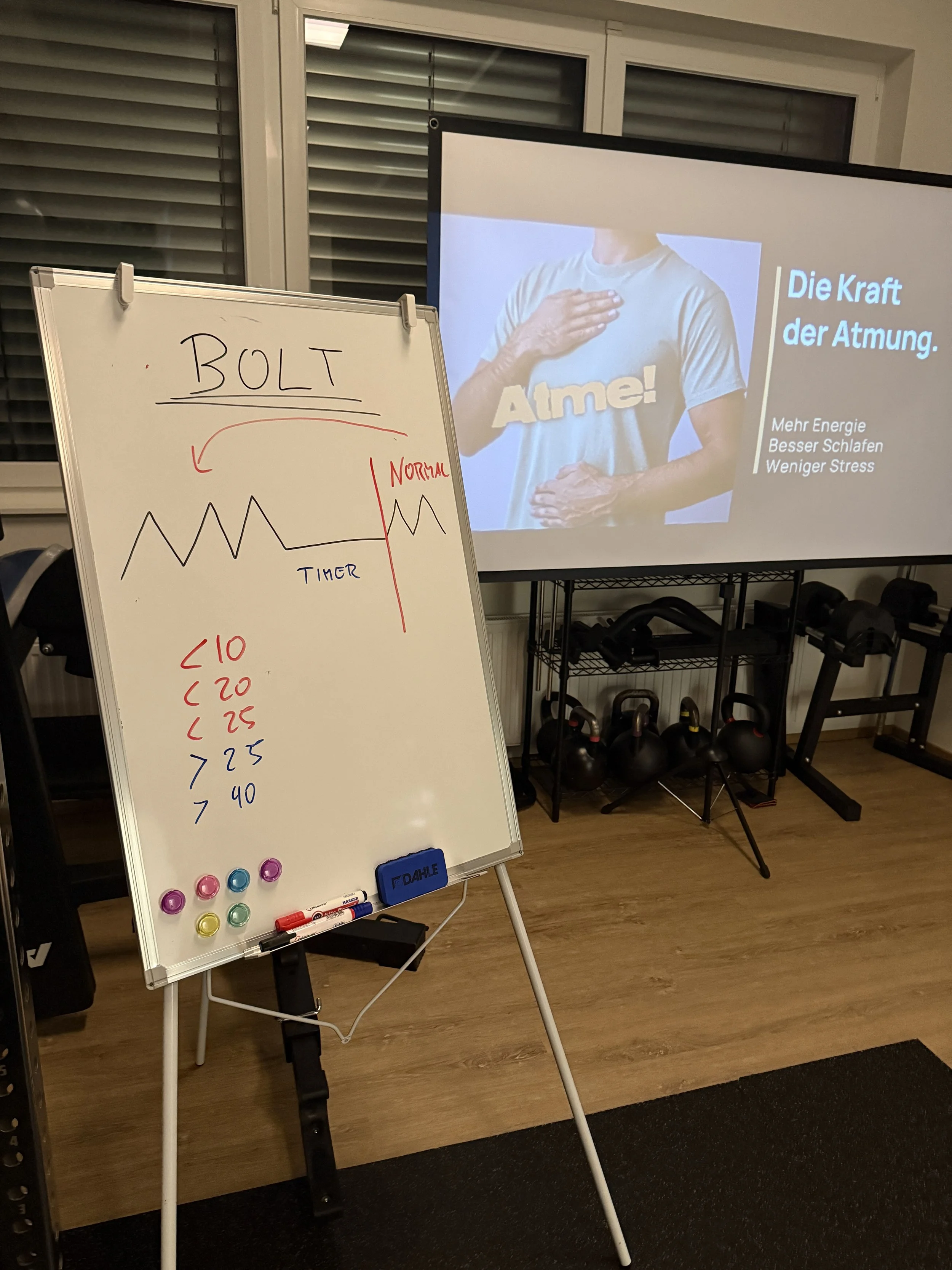 BOLT-Test Demonstration im Atemtraining-Workshop