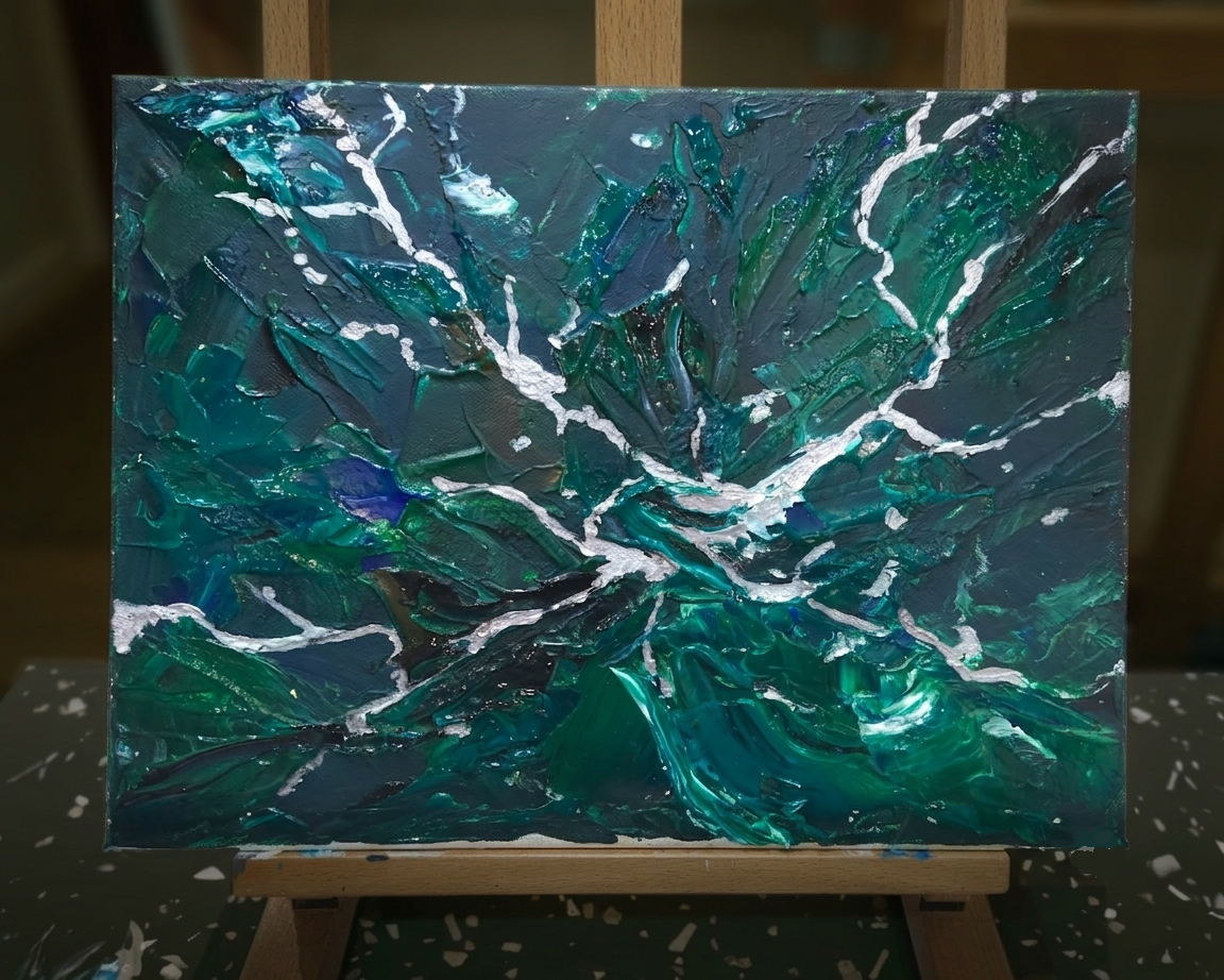 Midnight Jade Abstract