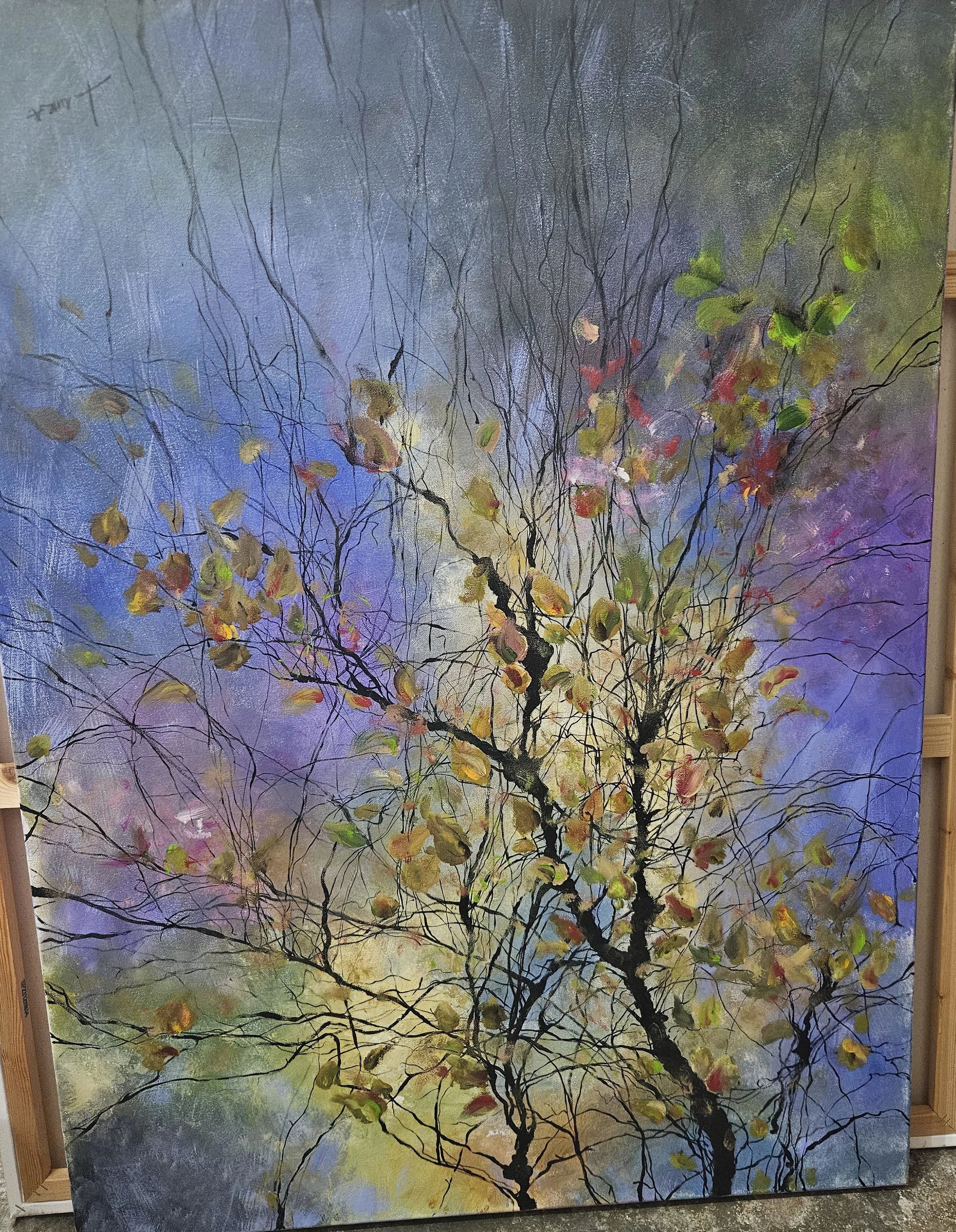 Abstract Trees Painting Detail