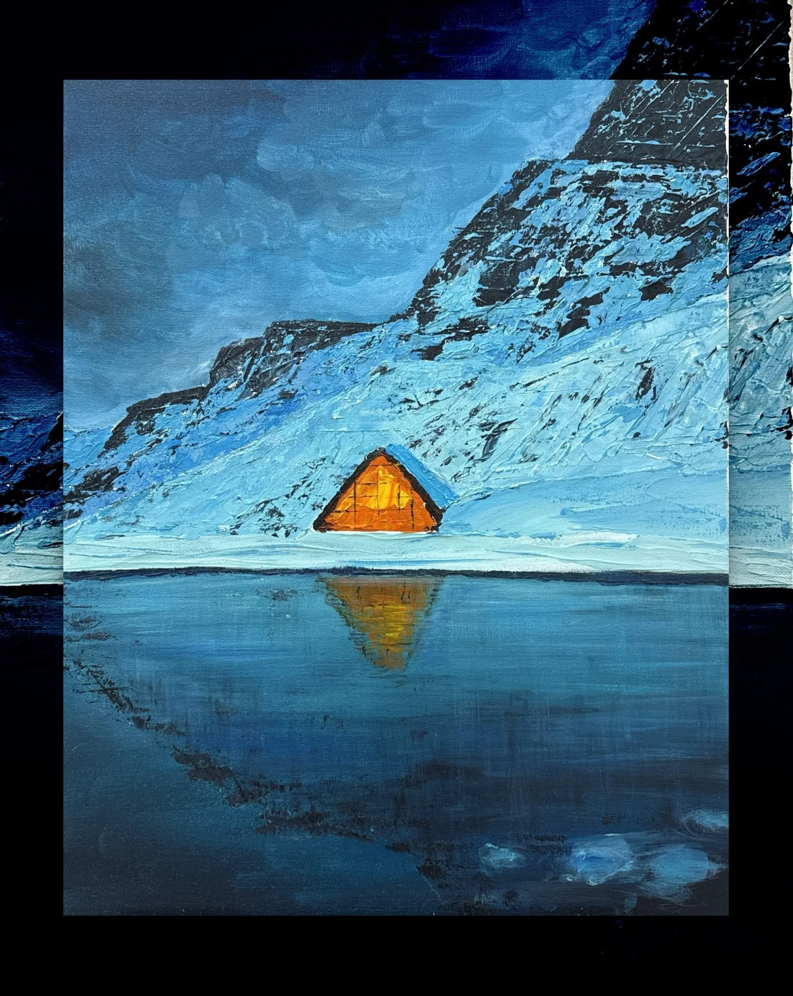 Nordic Hygge Textured Winterscape Painting