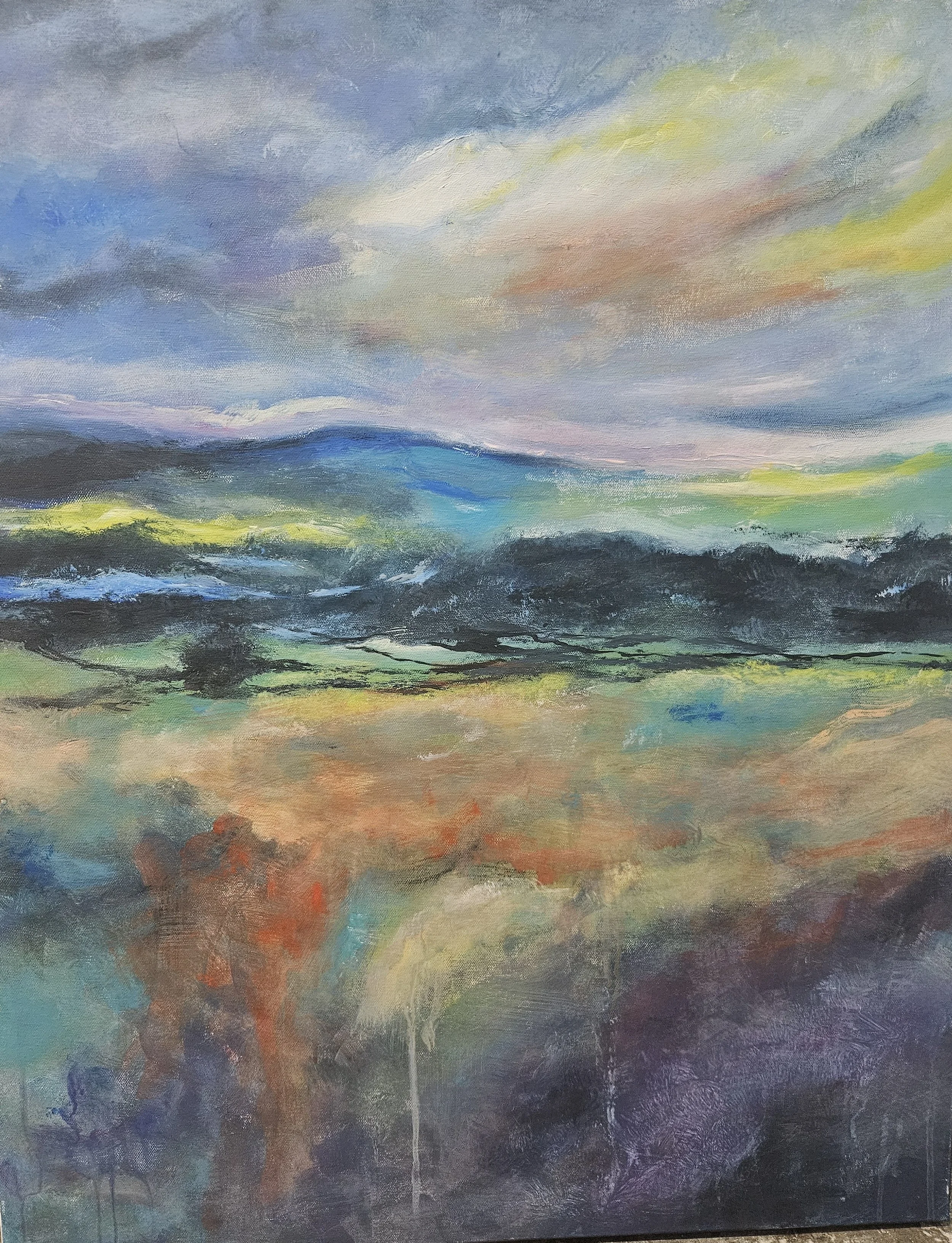 Field Landscape Painting Detail