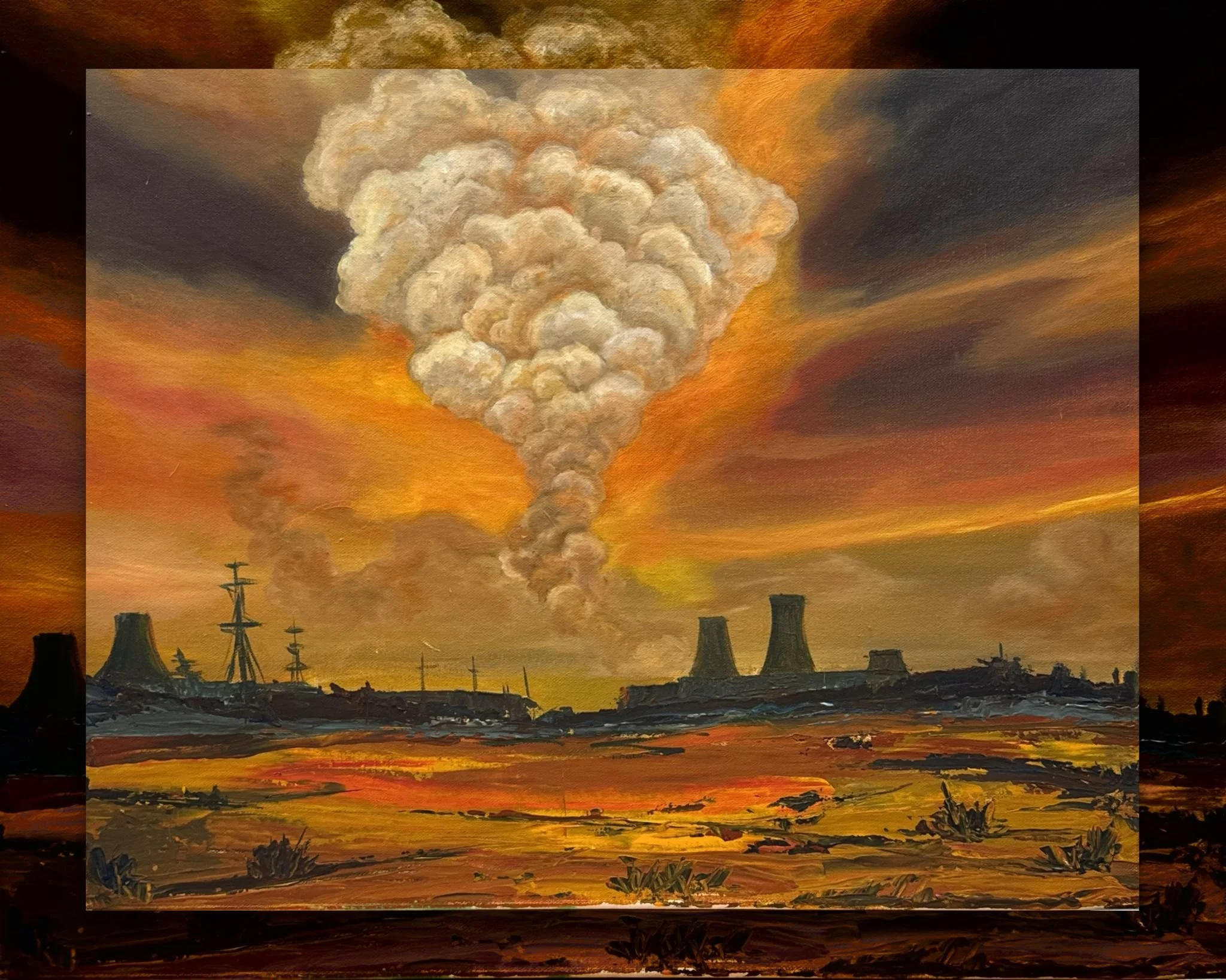 Atompunk Post-Apocalyptic Landscape Painting