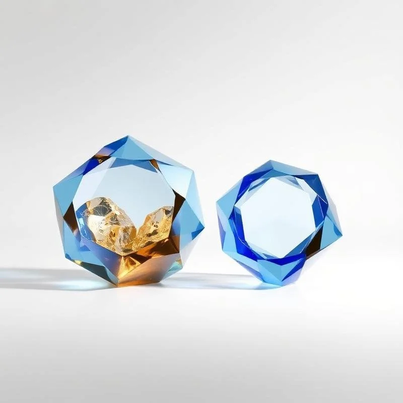 Abstract glass shapes representing strategic clarity