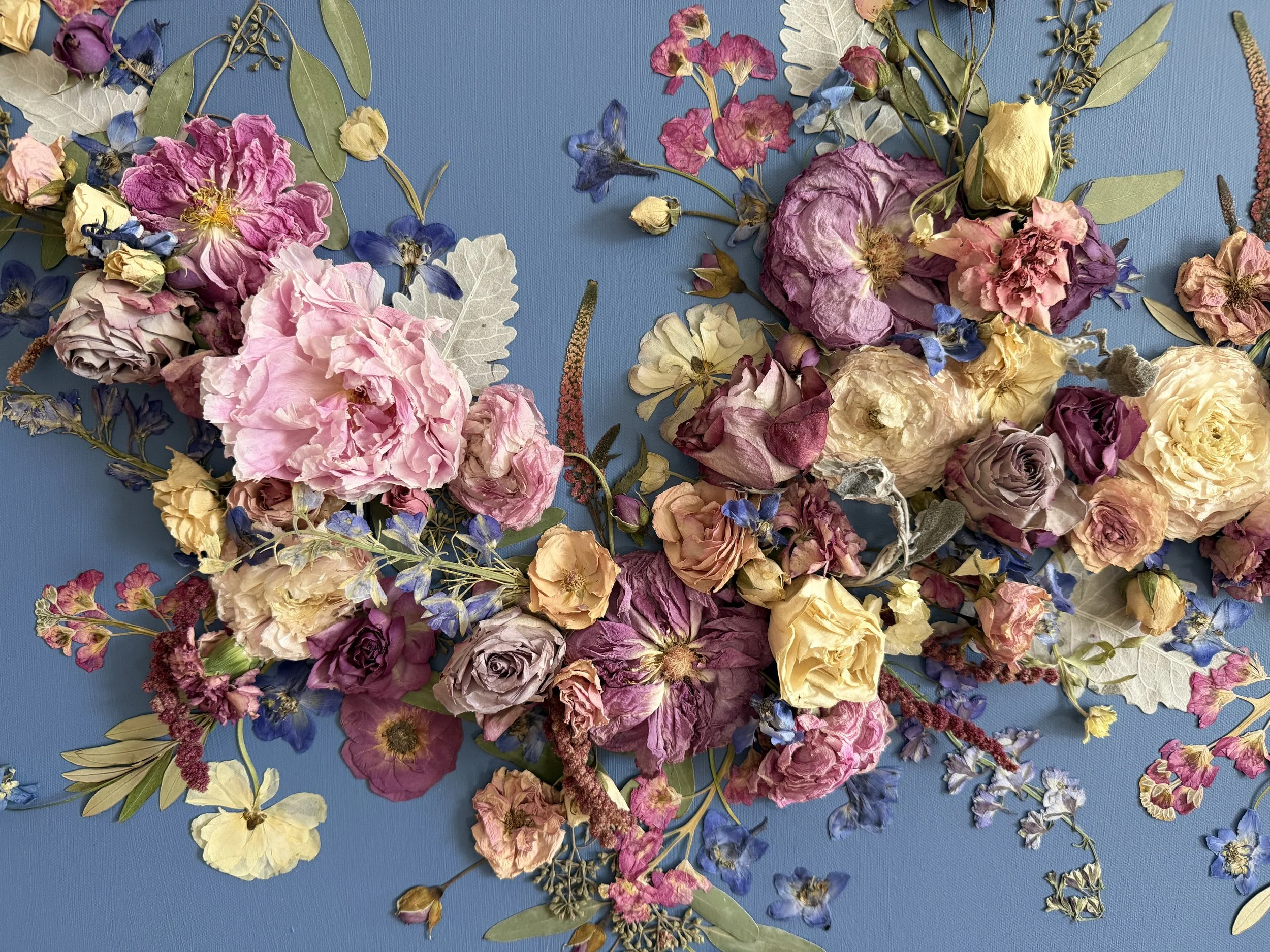 Petite botanical art commission St. Louis - pressed flower keepsake 8x10