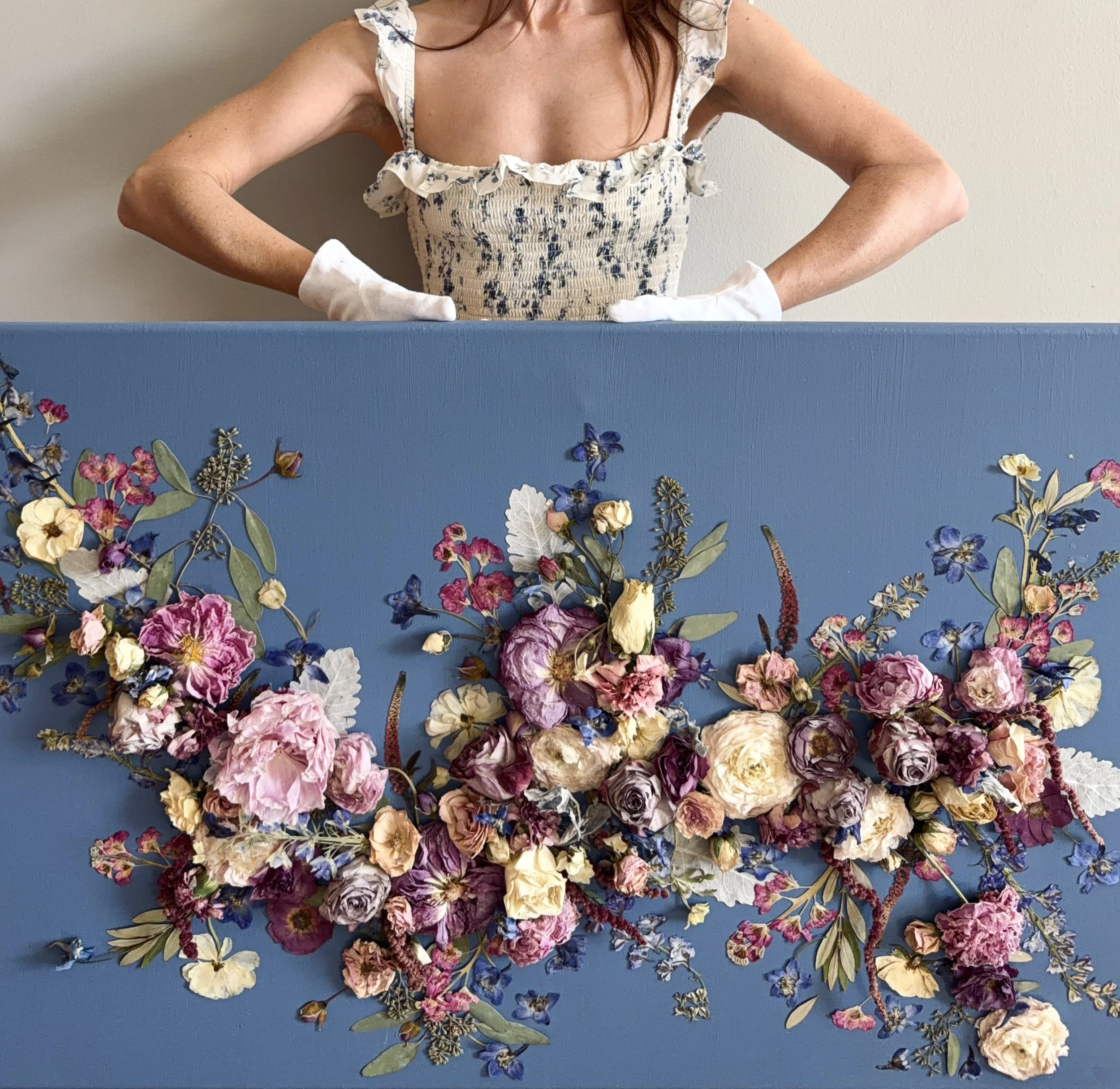 The Statement - large scale botanical art commission 24x36 St. Louis wedding bouquet preservation