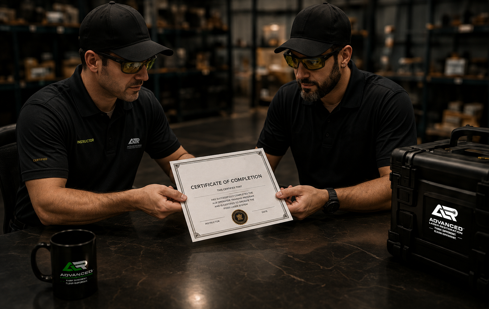 Operator completing ALR laser safety training