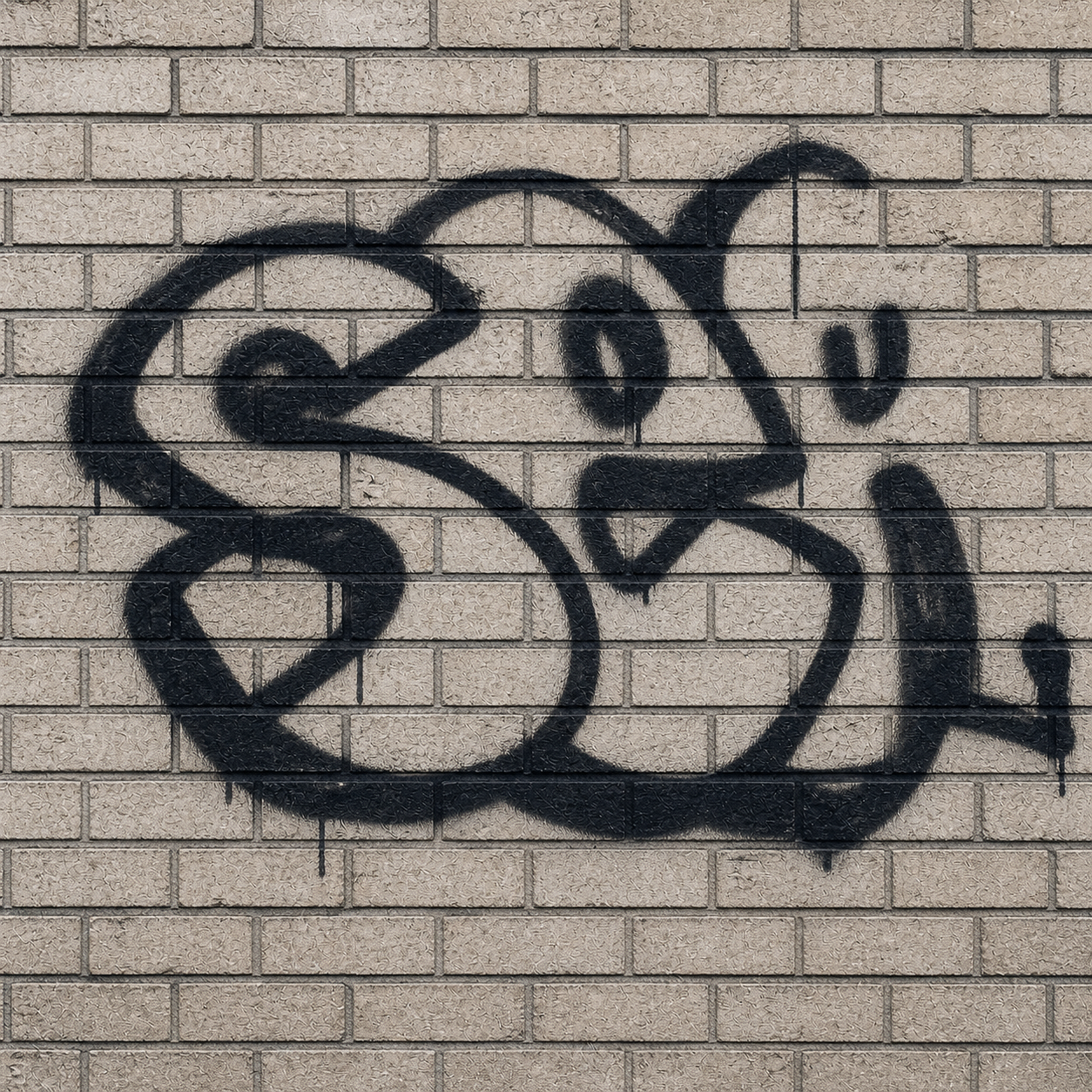 Before graffiti removal