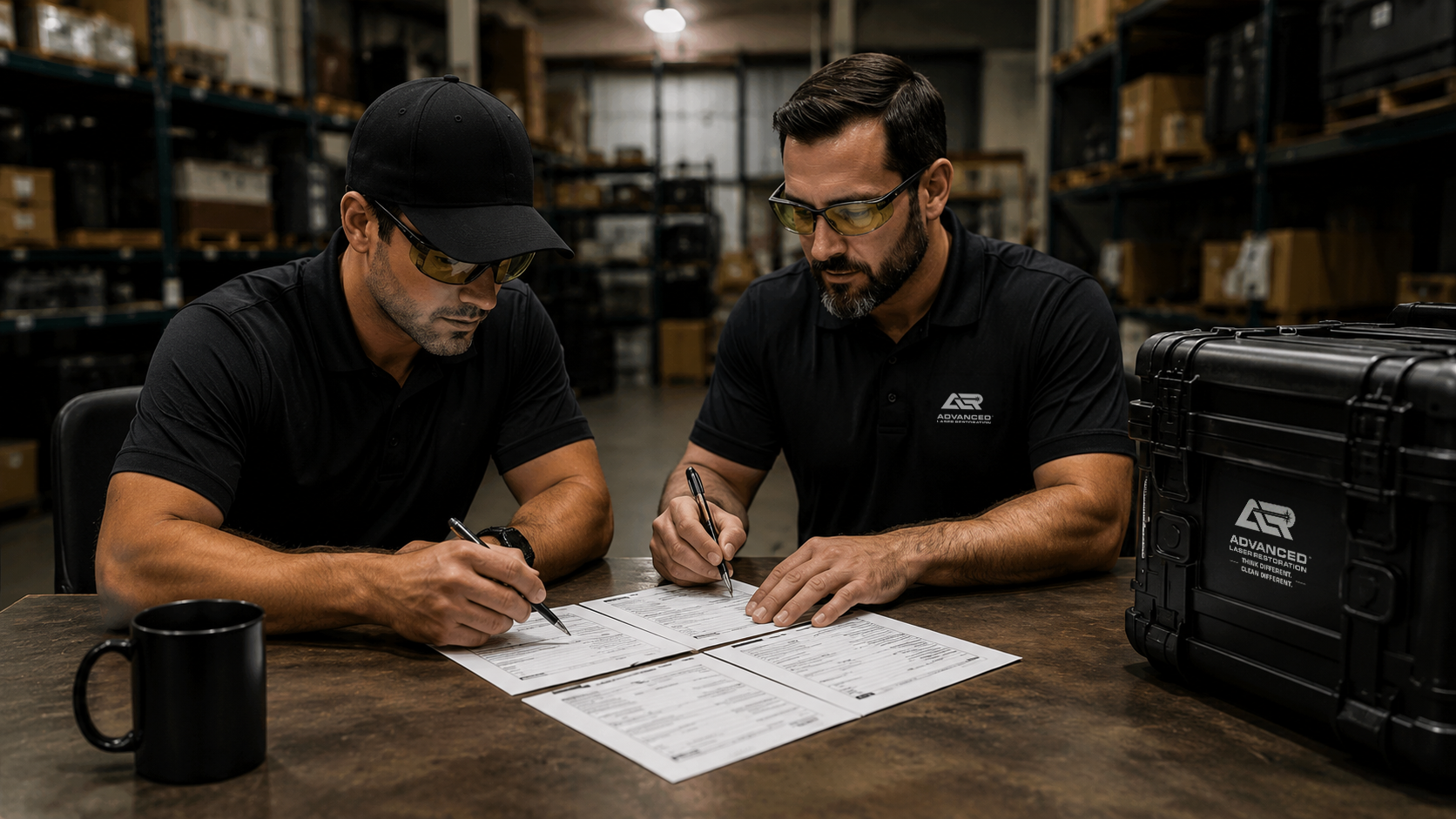 Operator meeting an ALR laser safety trainer