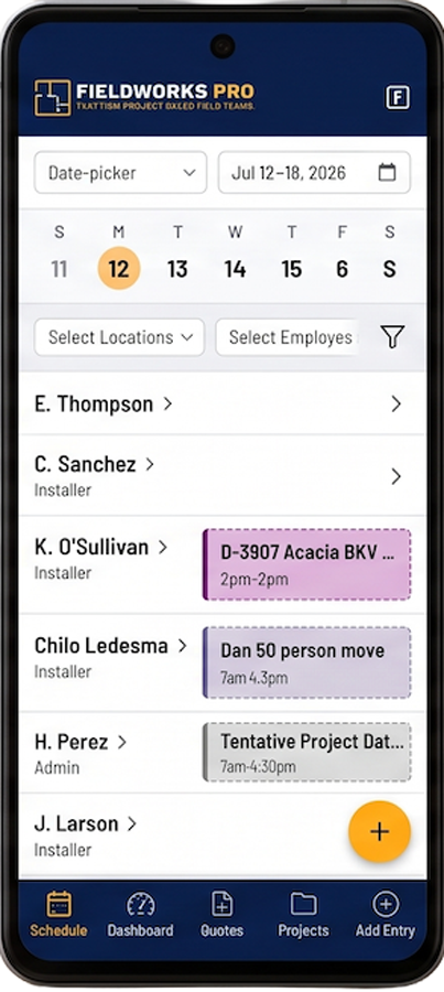 Fieldworks Pro mobile schedule access