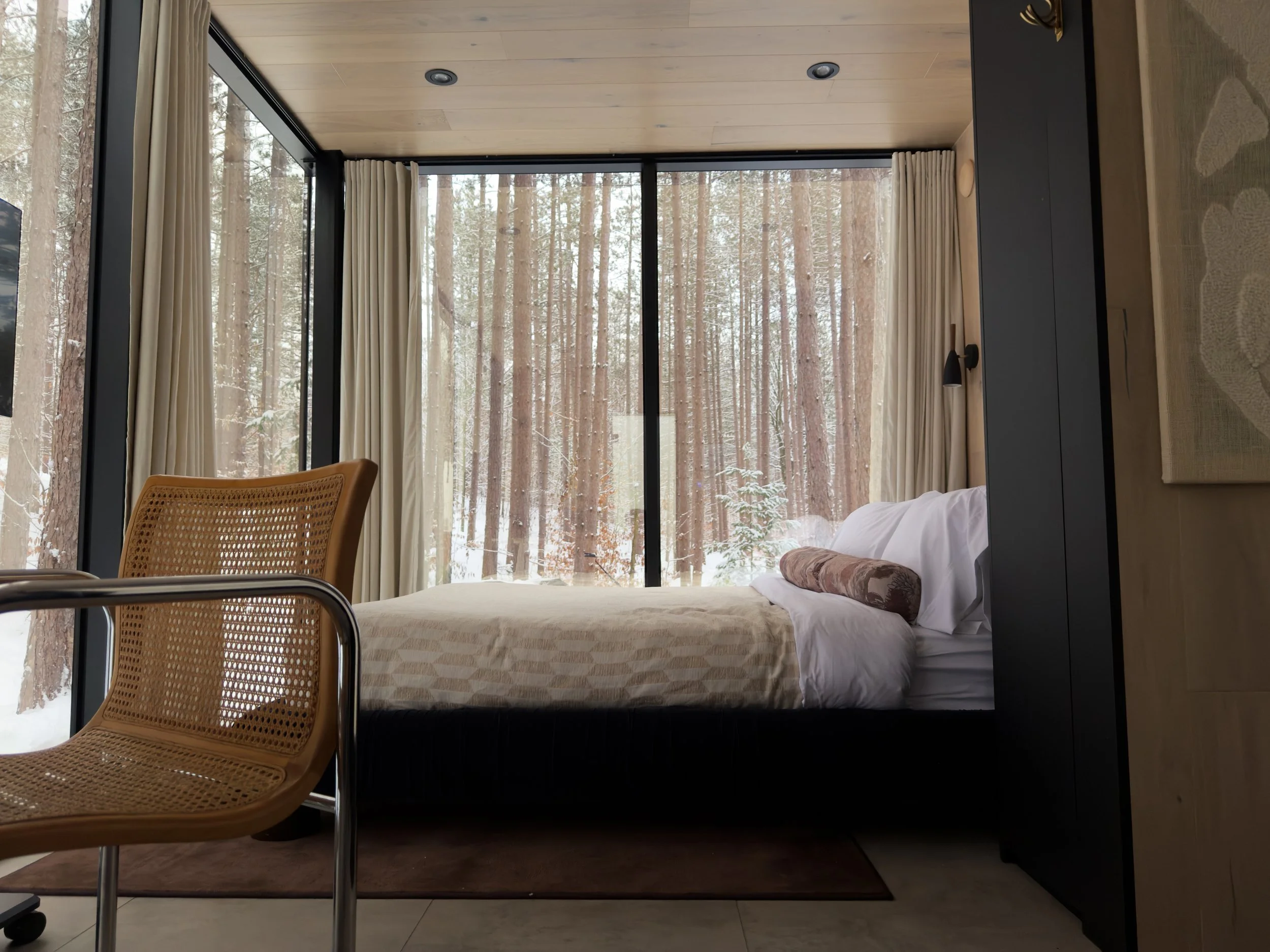 Winter interior at Glamp Michigan