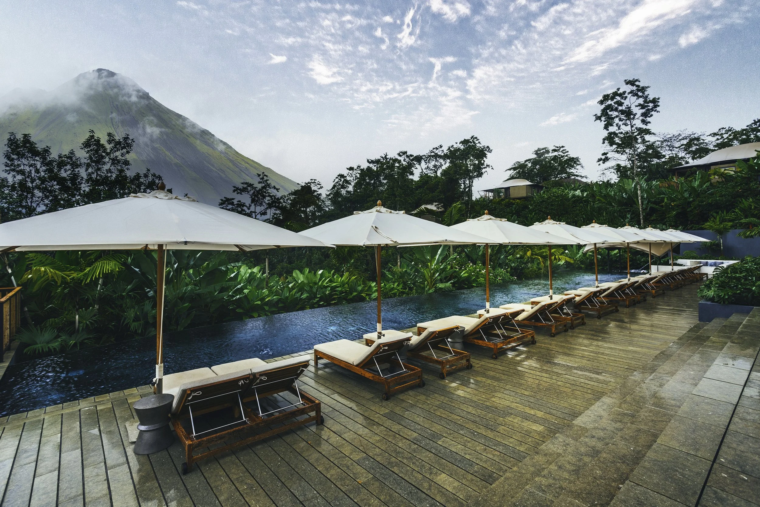 Pool with mountains in back