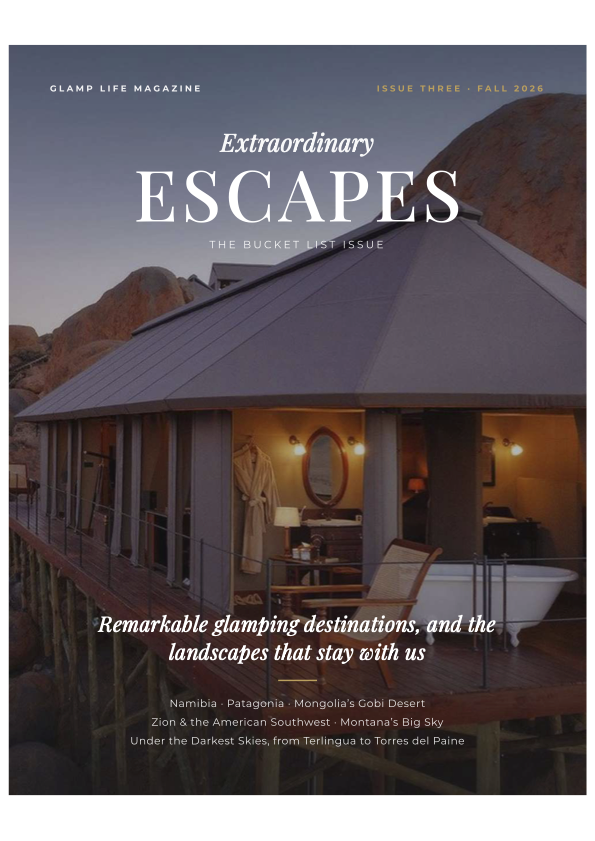 Cover of Glamp Life Magazine Issue Three, The Bucket List Issue