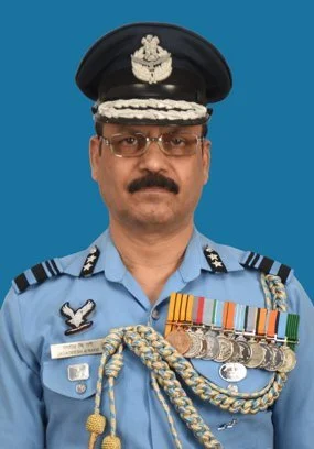 Chief operations officer of the Indian Air Force contingent in Sri Lanka and an adviser on the island's air defences; pictured later as an Air Vice Marshal. Portrait of Jagadeesh Bhikaji Rane in Indian Air Force uniform