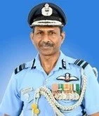 Commanding officer of a MiG-27 squadron from May 2006; his 2009 Vayu Sena Medal citation credits him with training seven Sri Lanka Air Force pilots, an effort “favourably commented upon by the leader of the SLAF contingent”. Pictured later as an Air Vice Marshal. Portrait of Venigalla Srinivas Choudhary in Indian Air Force uniform