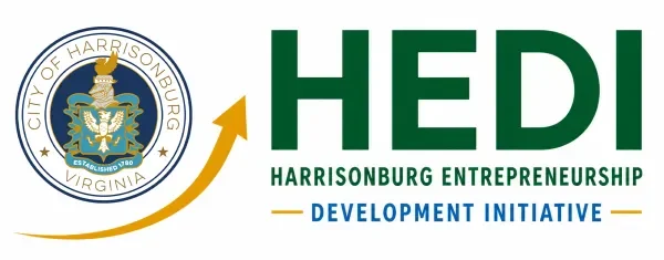 Early Stage Business Initiative (HEDI) logo with the City of Harrisonburg seal