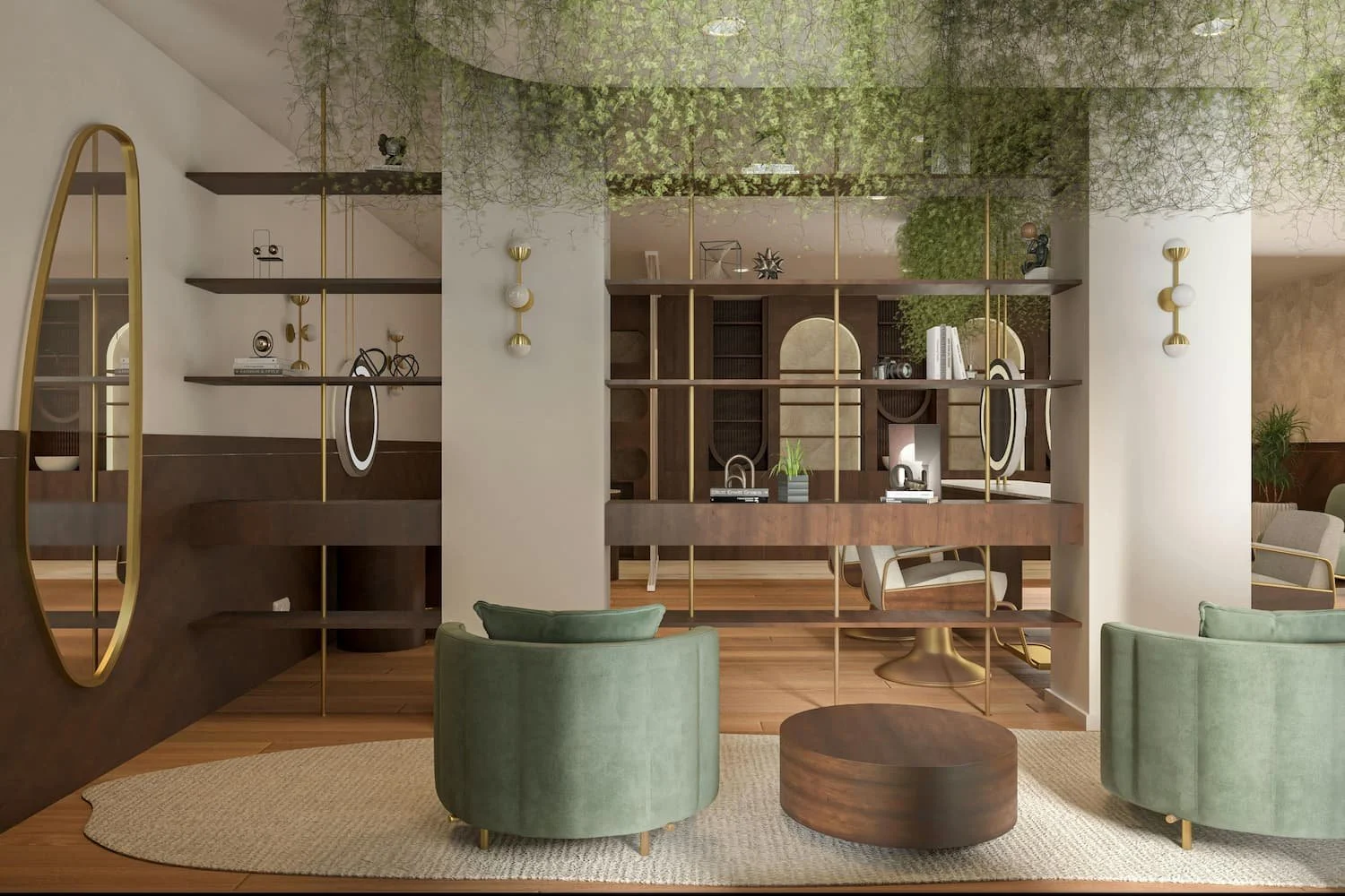 Luxury salon interior with styling stations at Maison Hair Studio