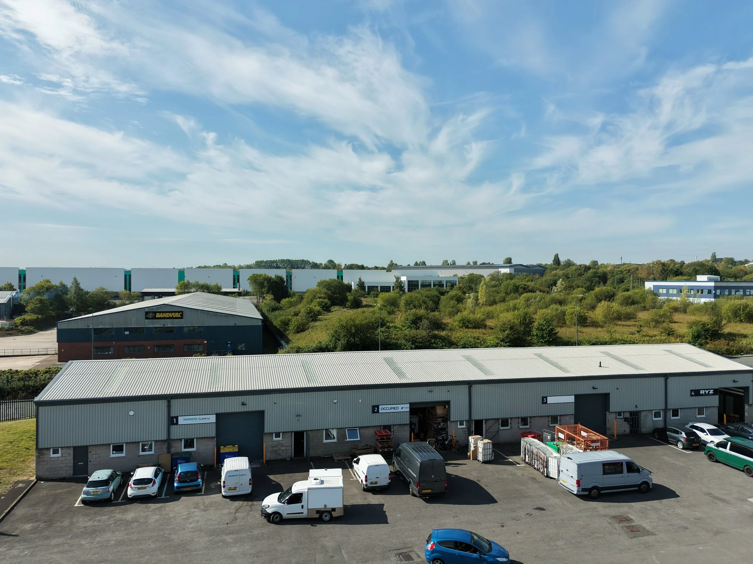 Aerial view of a Focus Industrial multi-let industrial estate