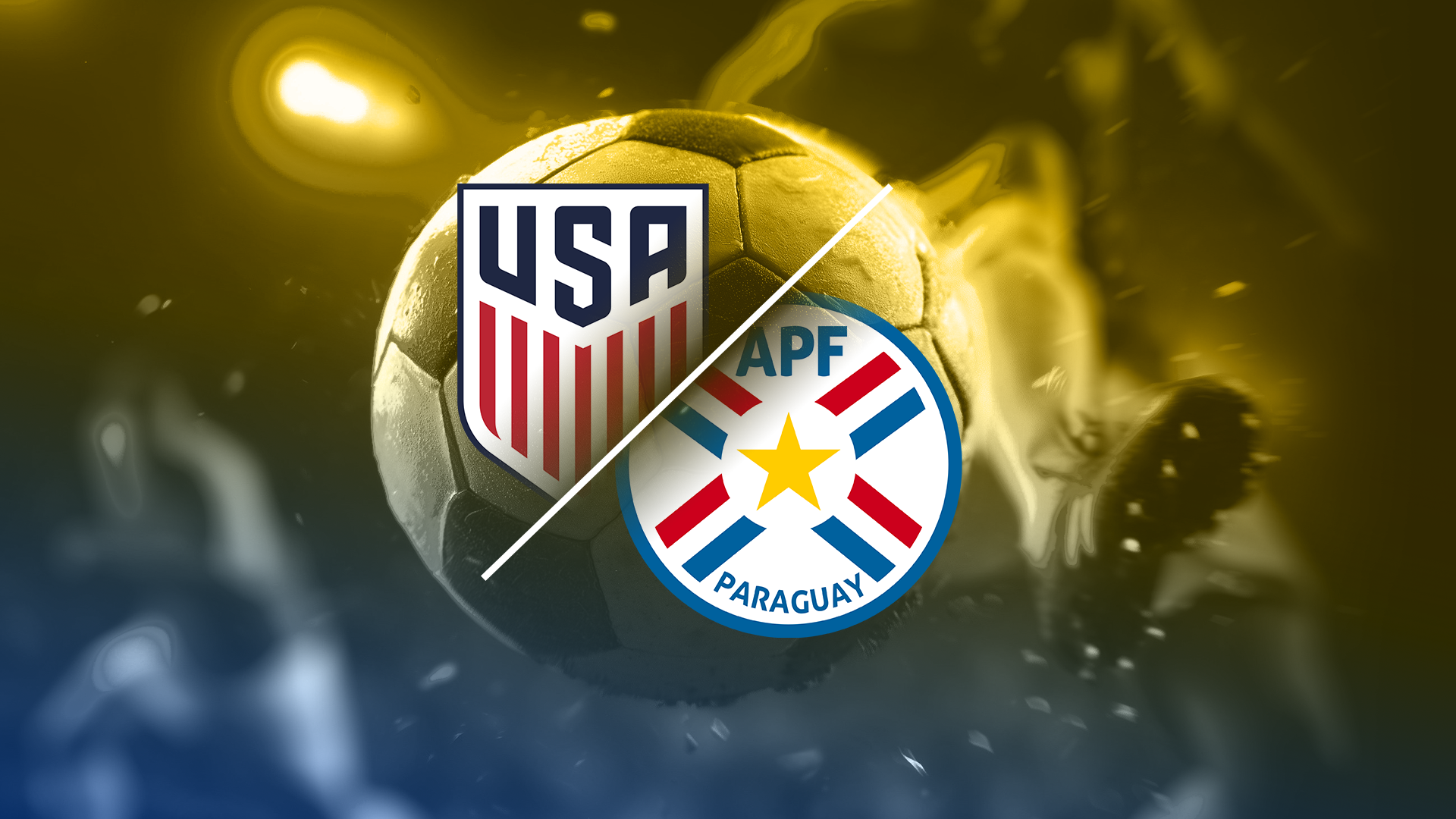 USA versus Paraguay soccer match graphic