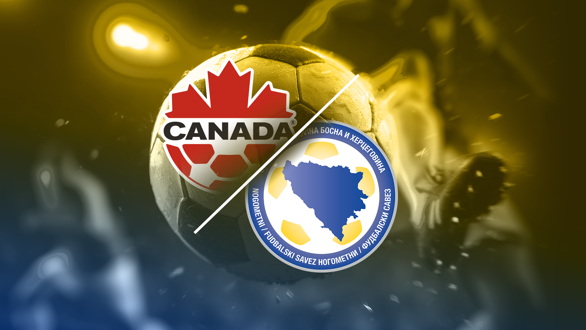Canada versus Bosnia and Herzegovina soccer match graphic