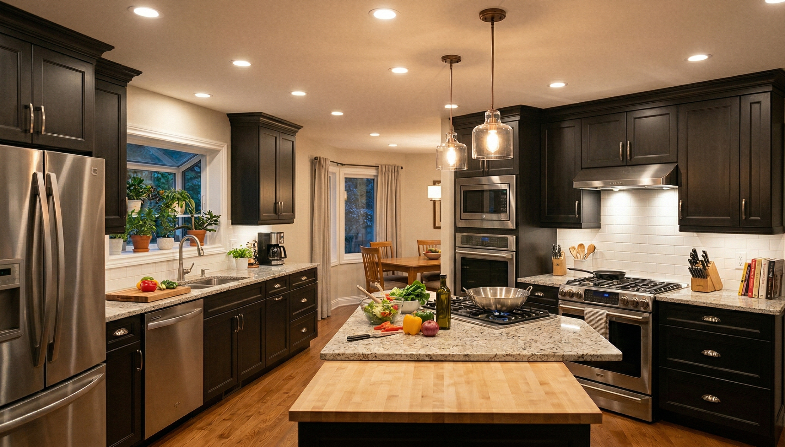 Bright kitchen recessed lighting Edmonton