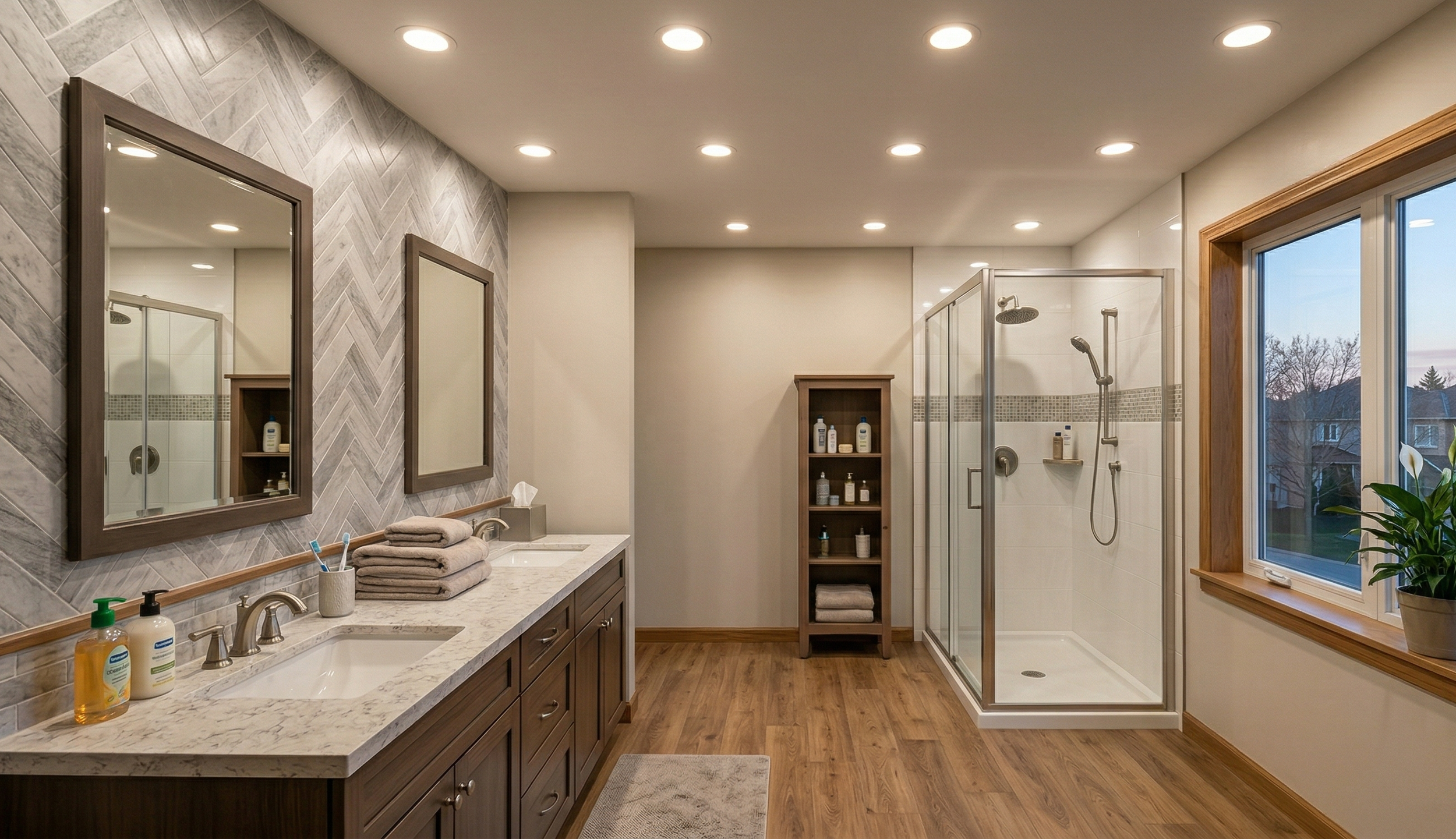 Recessed bathroom lighting