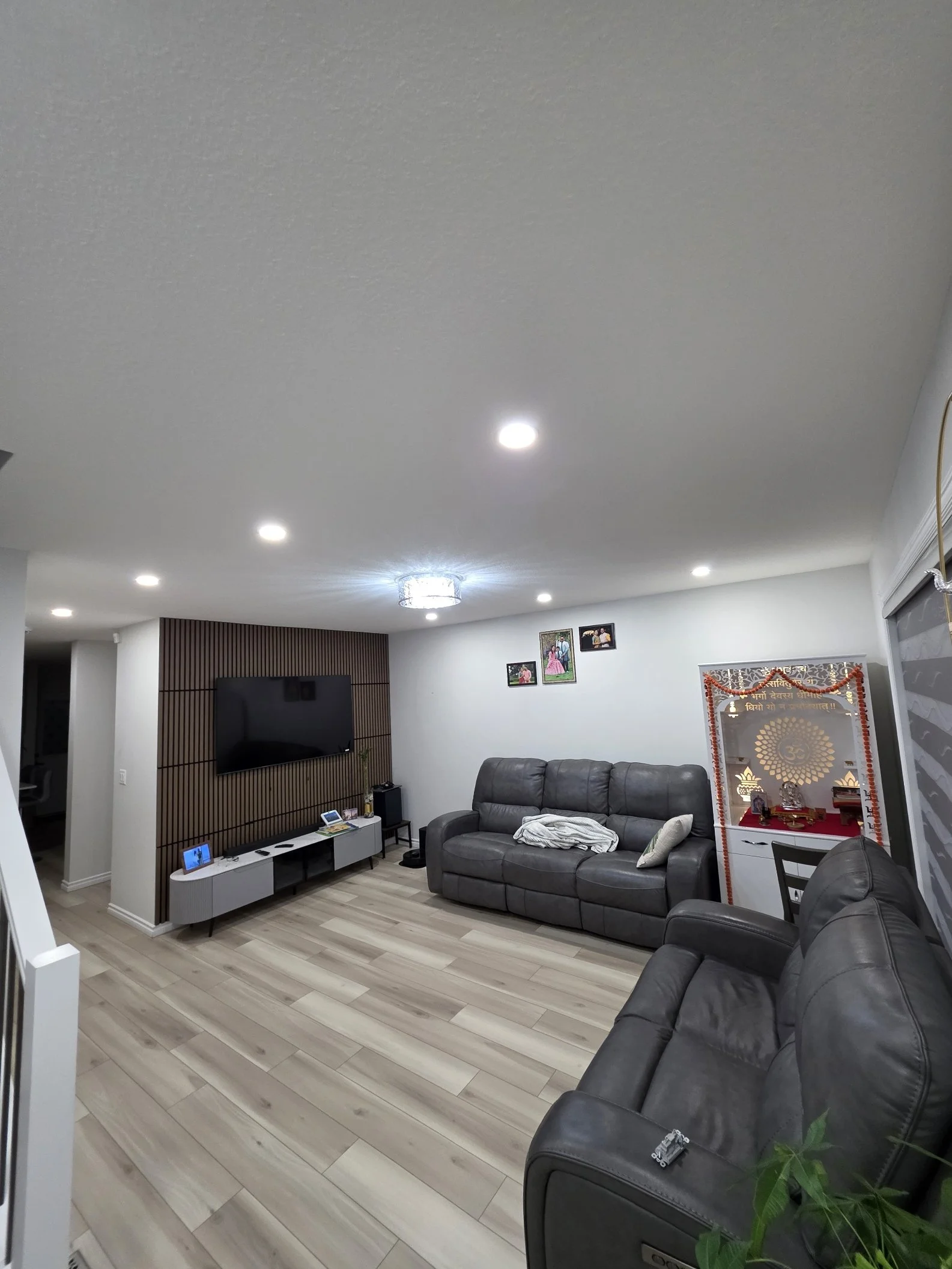 Real living room pot light install Edmonton