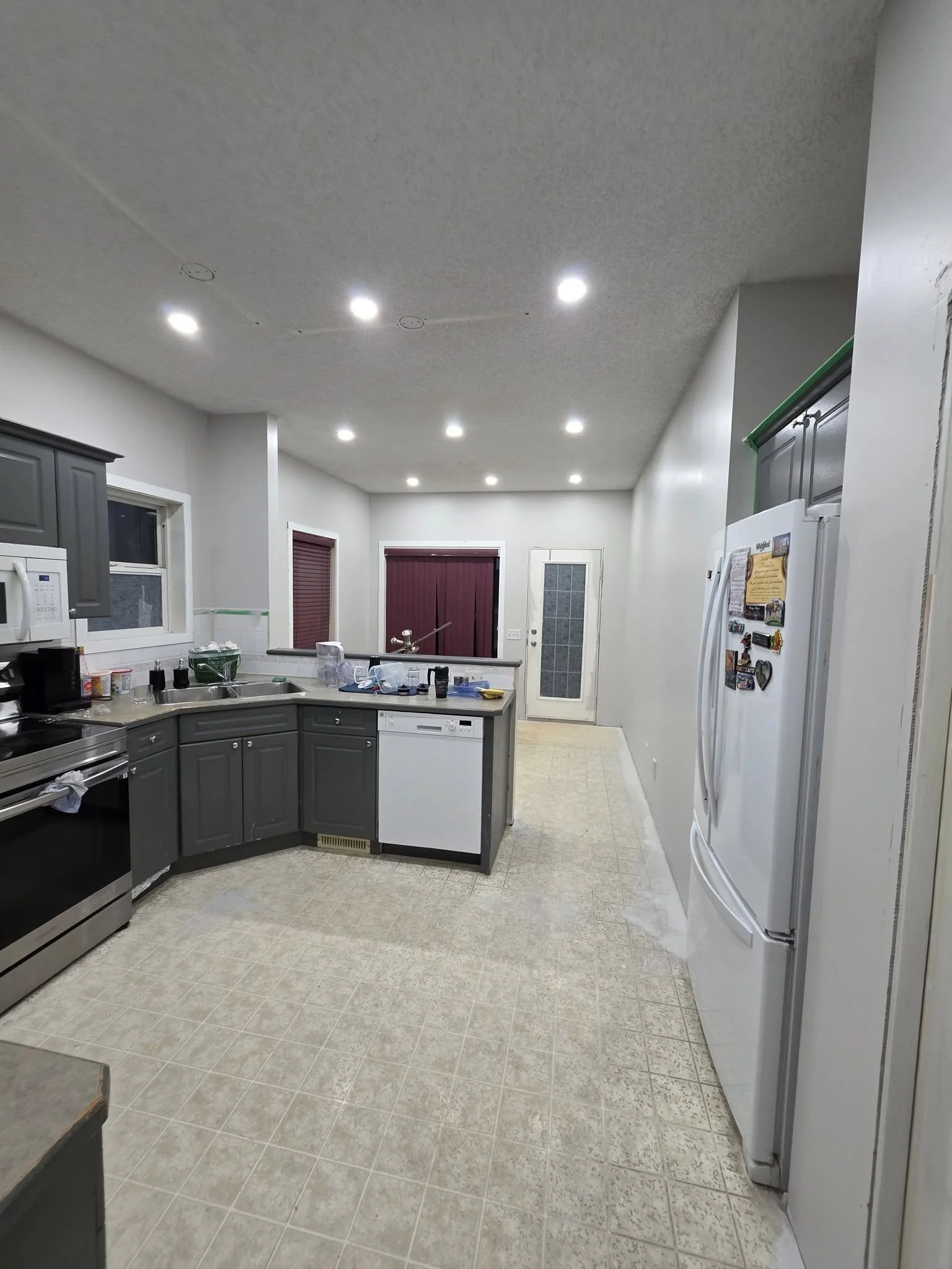 Real kitchen pot light install Edmonton