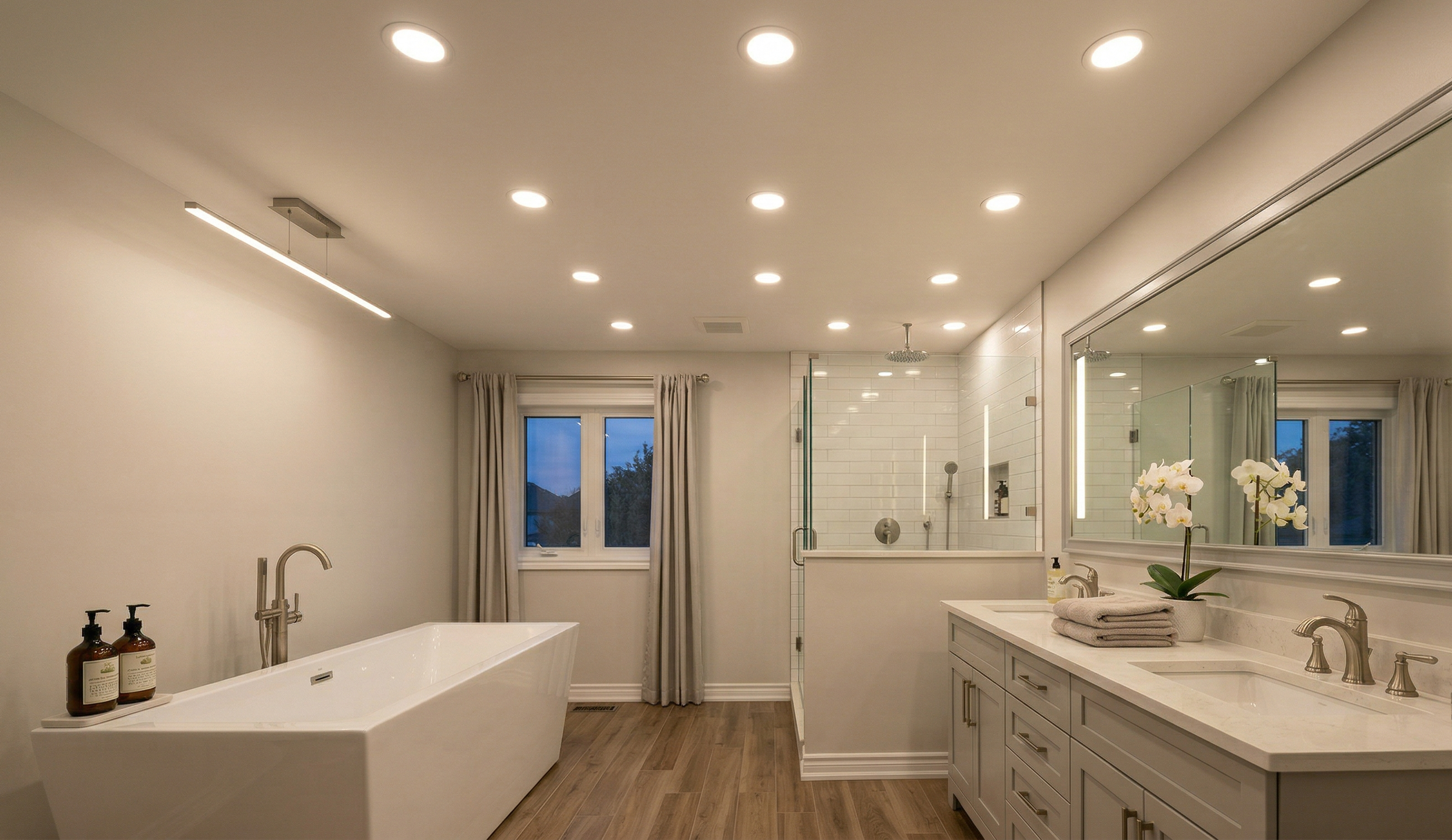 Modern bathroom recessed lights