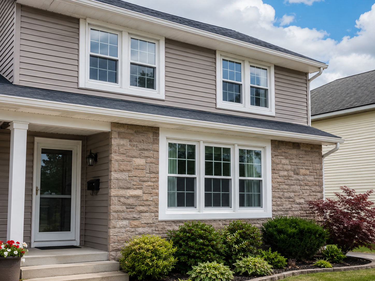 New replacement windows installed on a residential home