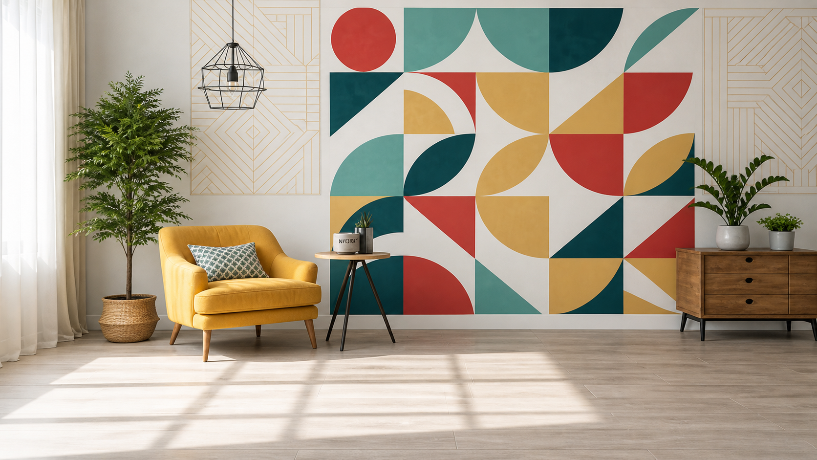 Large decorative wall mural installation for feature walls in Metro Manila by Blinds and Decors Philippines
