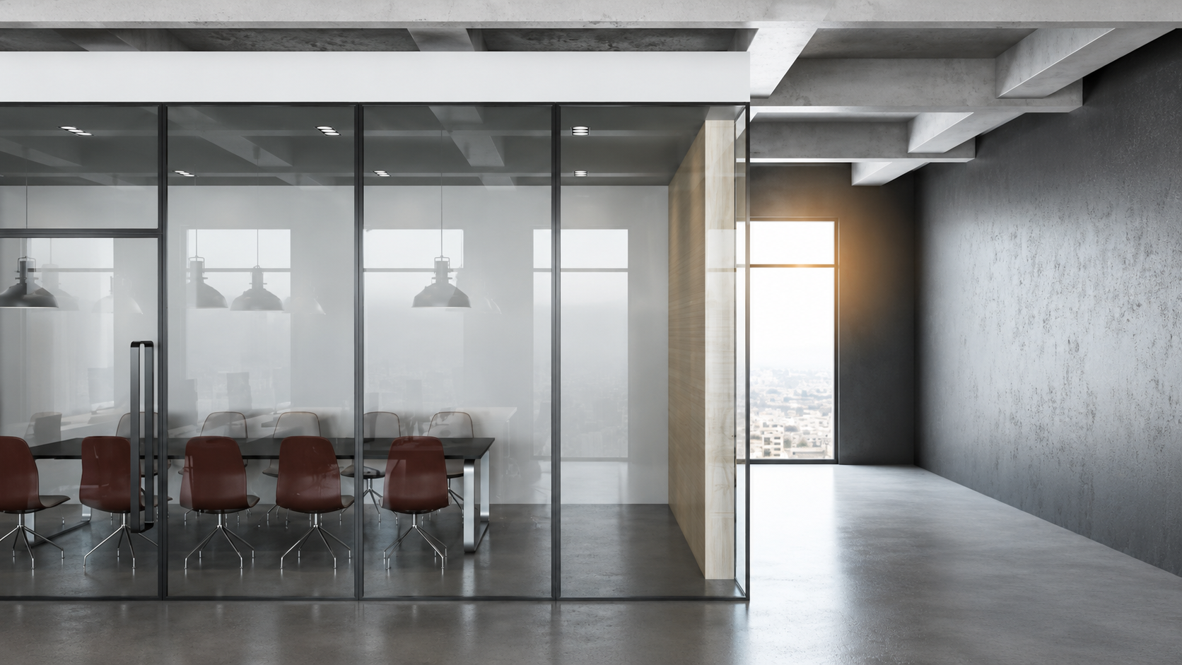 Custom-measured frameless glass wall partition for commercial, office, and residential interiors by Blinds and Decors Philippines