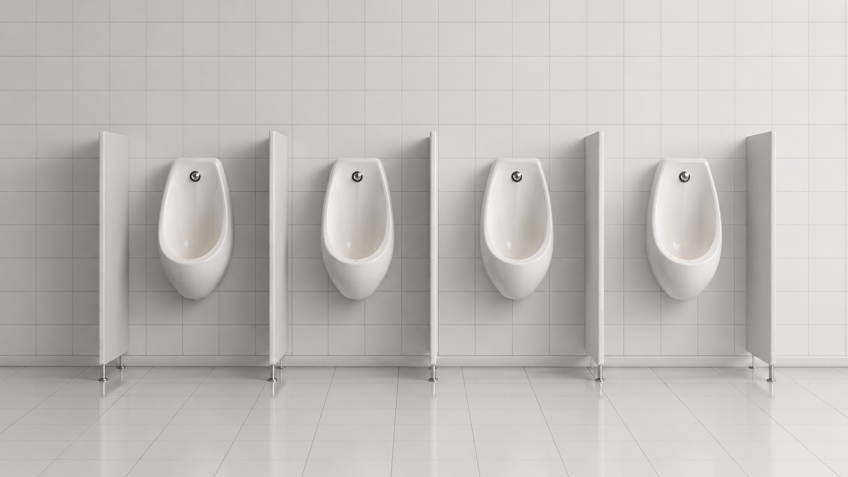 Custom urinal partitions and restroom privacy dividers for offices, malls, and commercial spaces