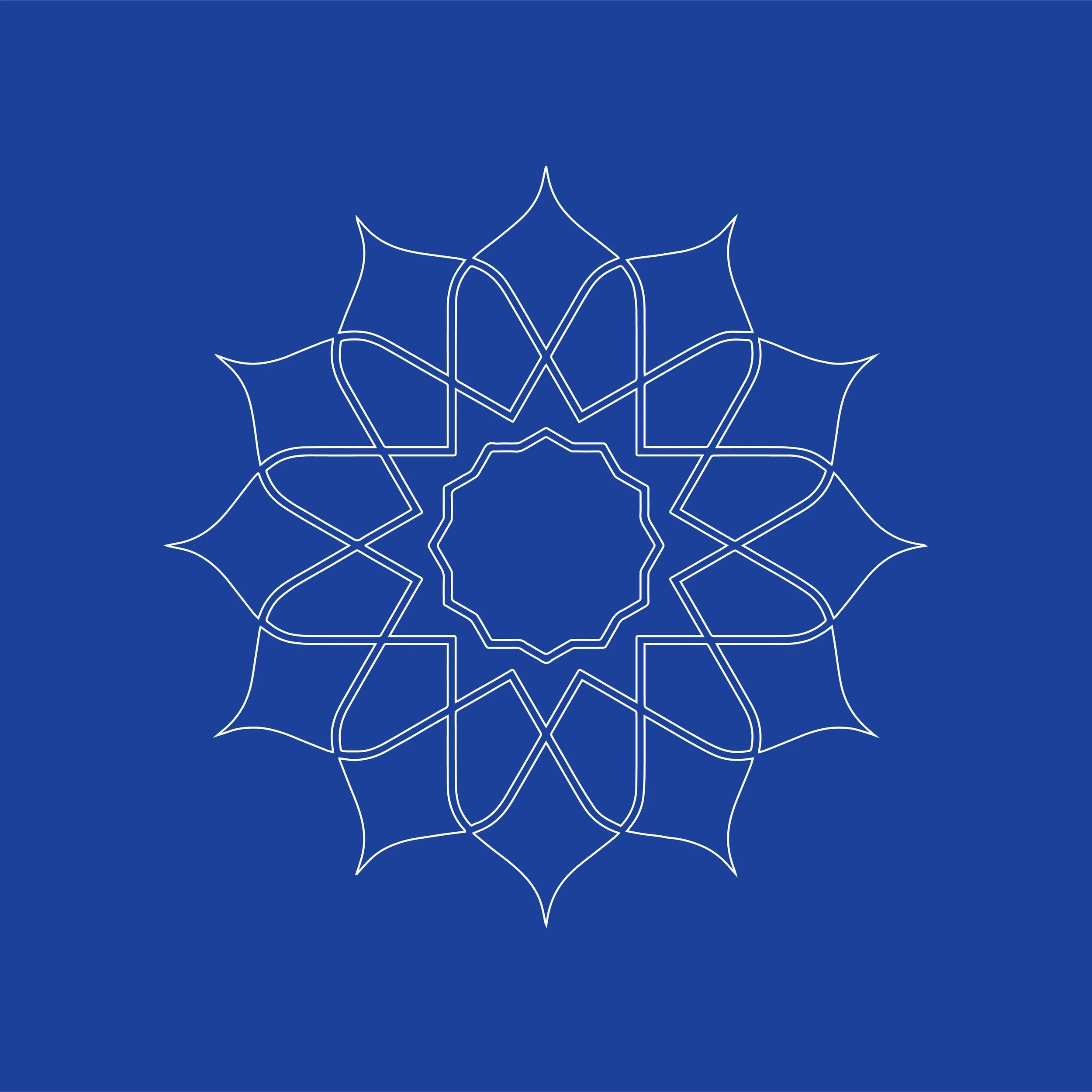 YBJ — exploration 03, étoile florale finalisée à douze pointes inspirée du zellige et du Khatim, par StudioKus