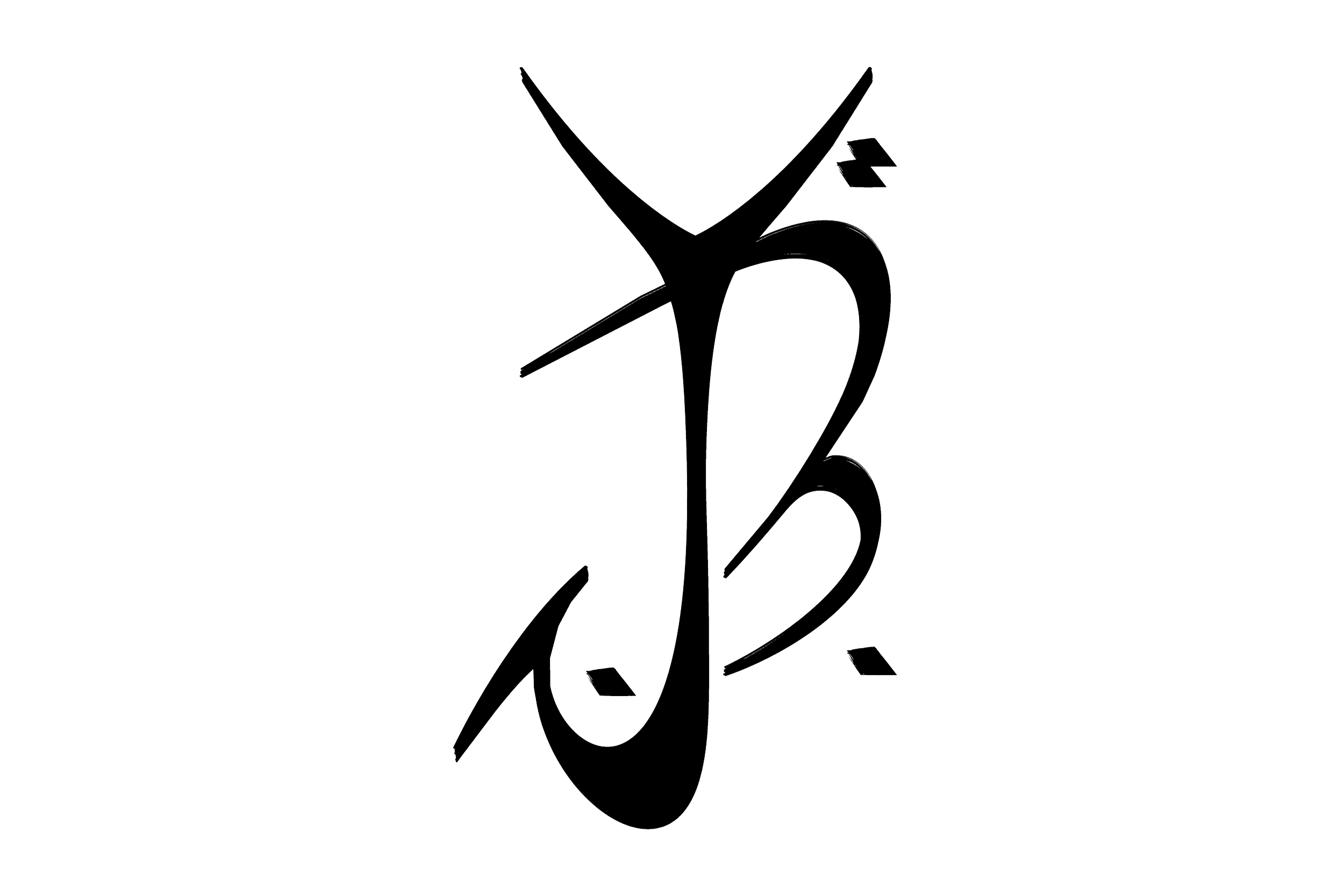YBJ — logo final, signature typographique composant les initiales Y, B, J dans un registre calligraphique maghrébin, par StudioKus pour Yara B Joude
