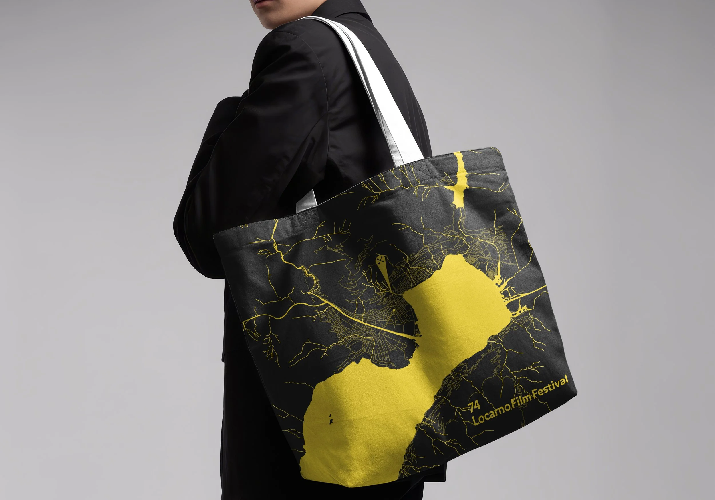 The Yellow Leopard tote bag — black version, Locarno Film Festival 2021, by StudioKus
