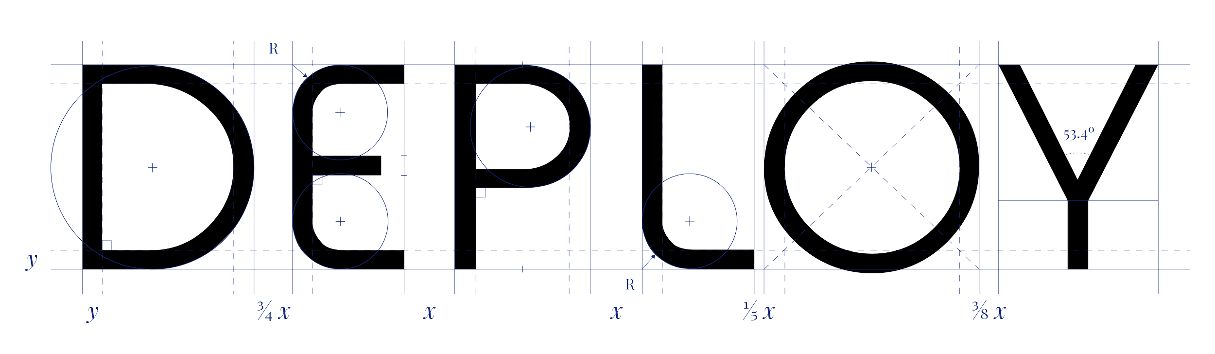 Deploy Tech wordmark — primary version with Inflatable Concrete and Water Tank descriptors, by StudioKus