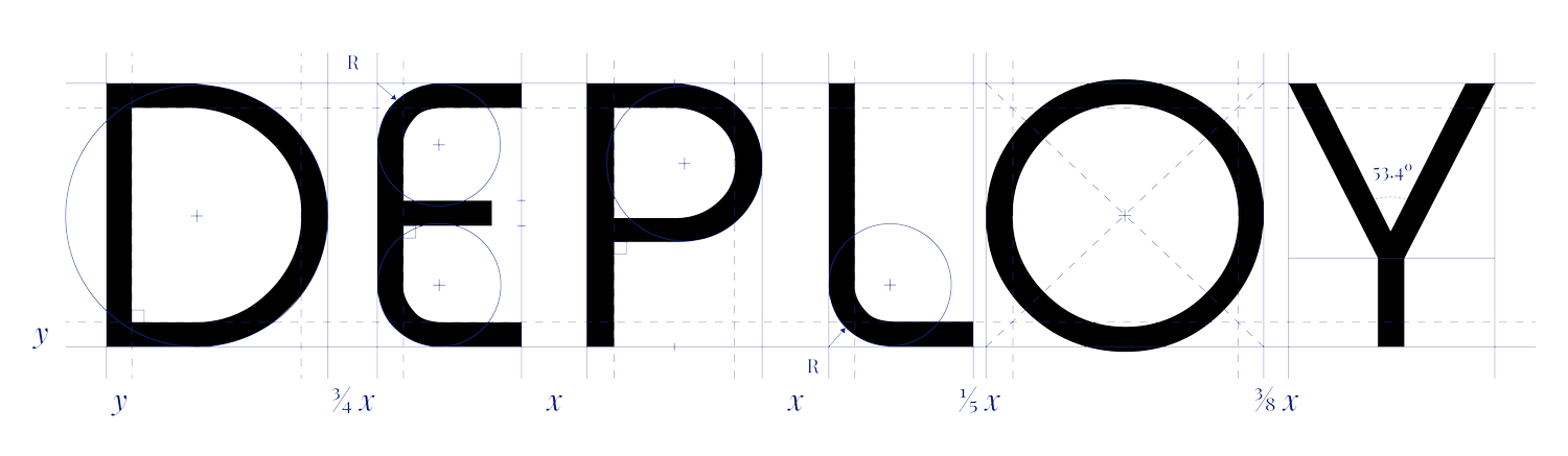 Deploy Tech wordmark — primary version with Portable Concrete and Water Tank descriptors, by StudioKus