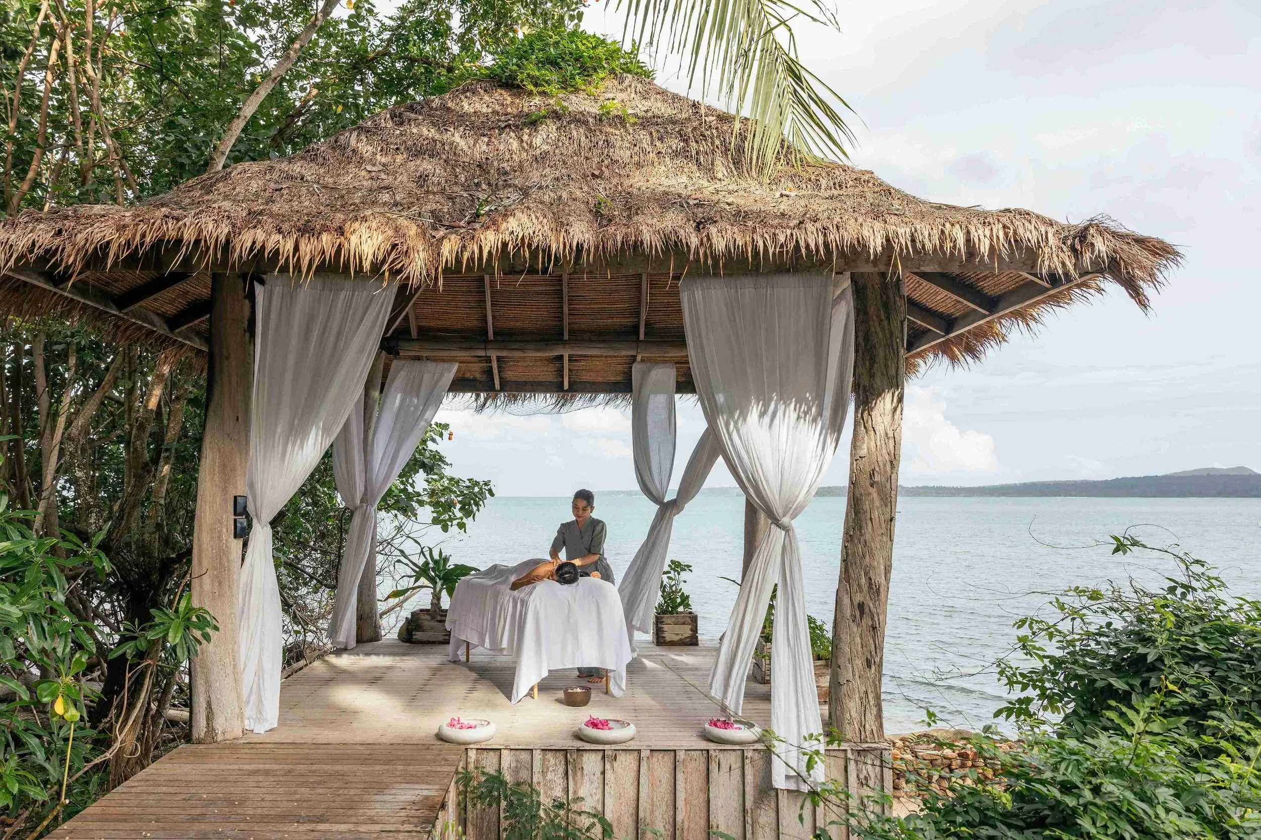 Soluna Villa's open-air wellbeing sala at Song Saa Private Island, Cambodia