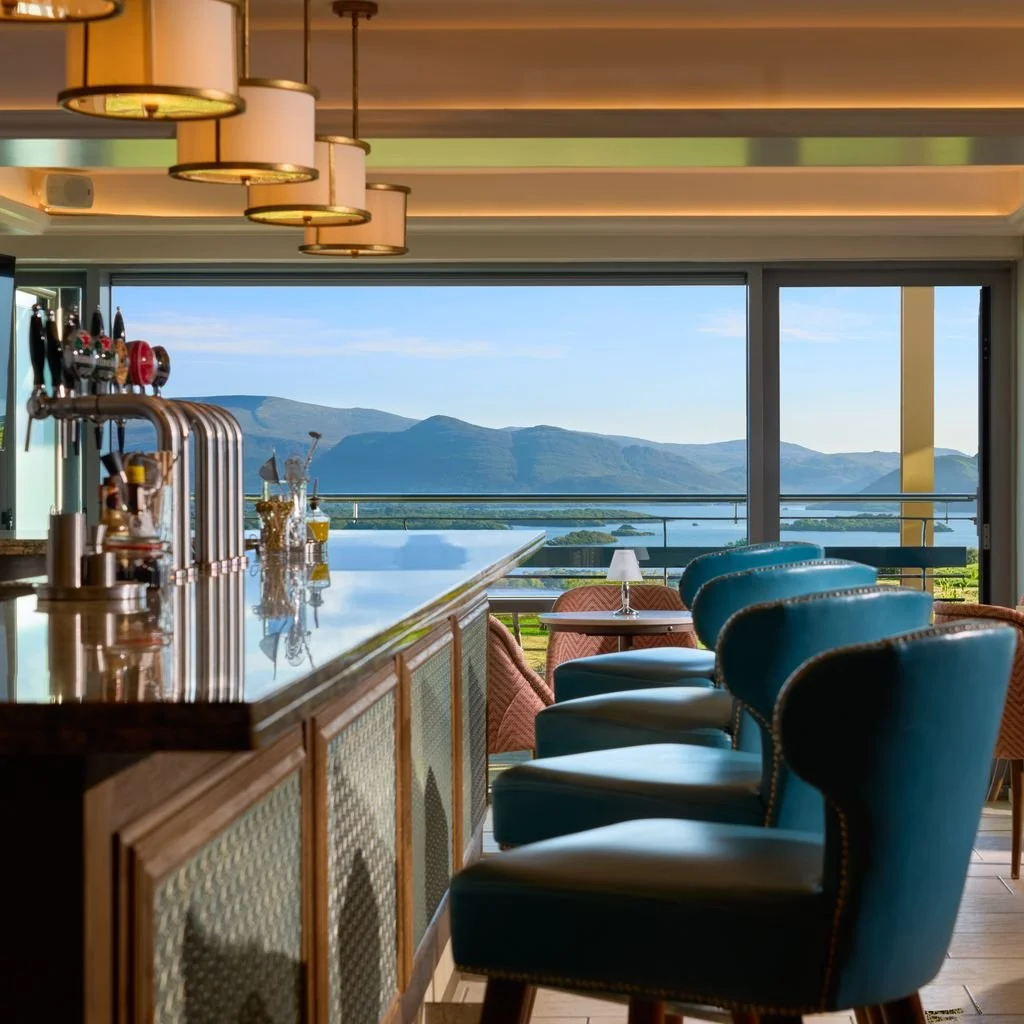 The Heights Lounge and Piano Bar overlooking the Lakes of Killarney at Aghadoe Heights Hotel and Spa