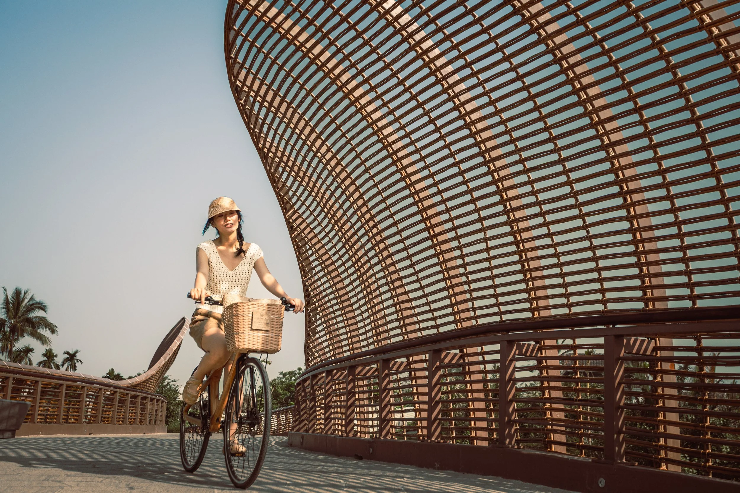 Guided morning bamboo bicycle trail through village paths near Namia River Retreat, Hoi An