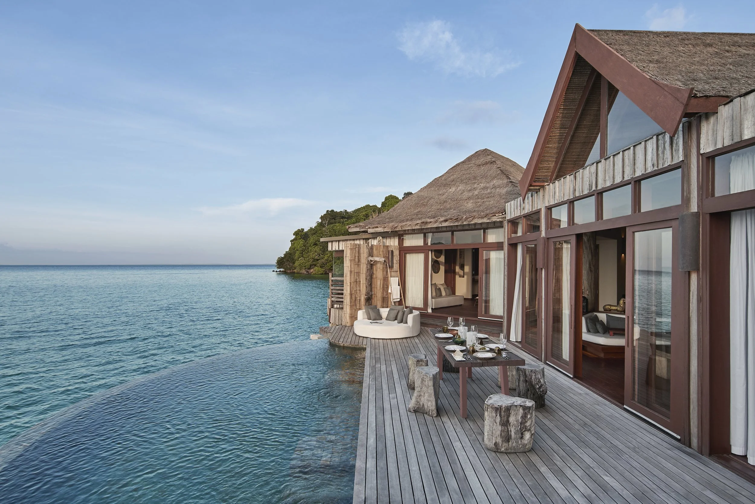 Overwater villa deck with private pool at Song Saa Private Island, Koh Rong Archipelago, Cambodia