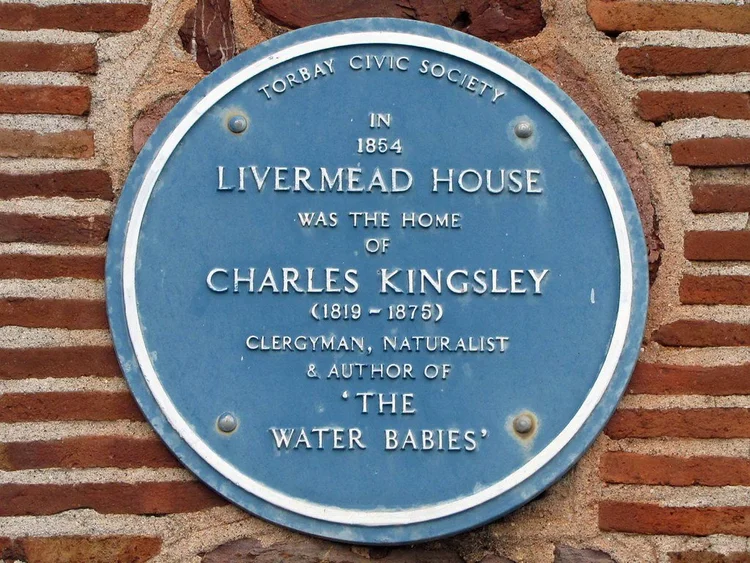 Torbay Civic Society blue plaque for Charles Kingsley at Livermead House, Torquay