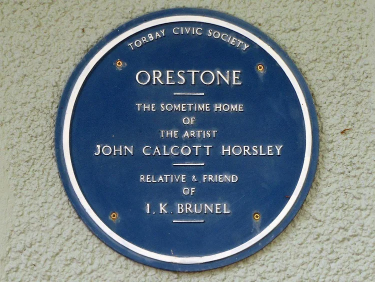 Torbay Civic Society blue plaque for John Calcott Horsley at Orestone.