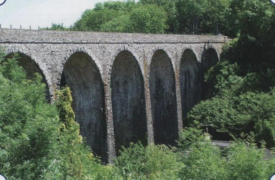 The Hookhills viaduct straddling Broadsands Road at Churston