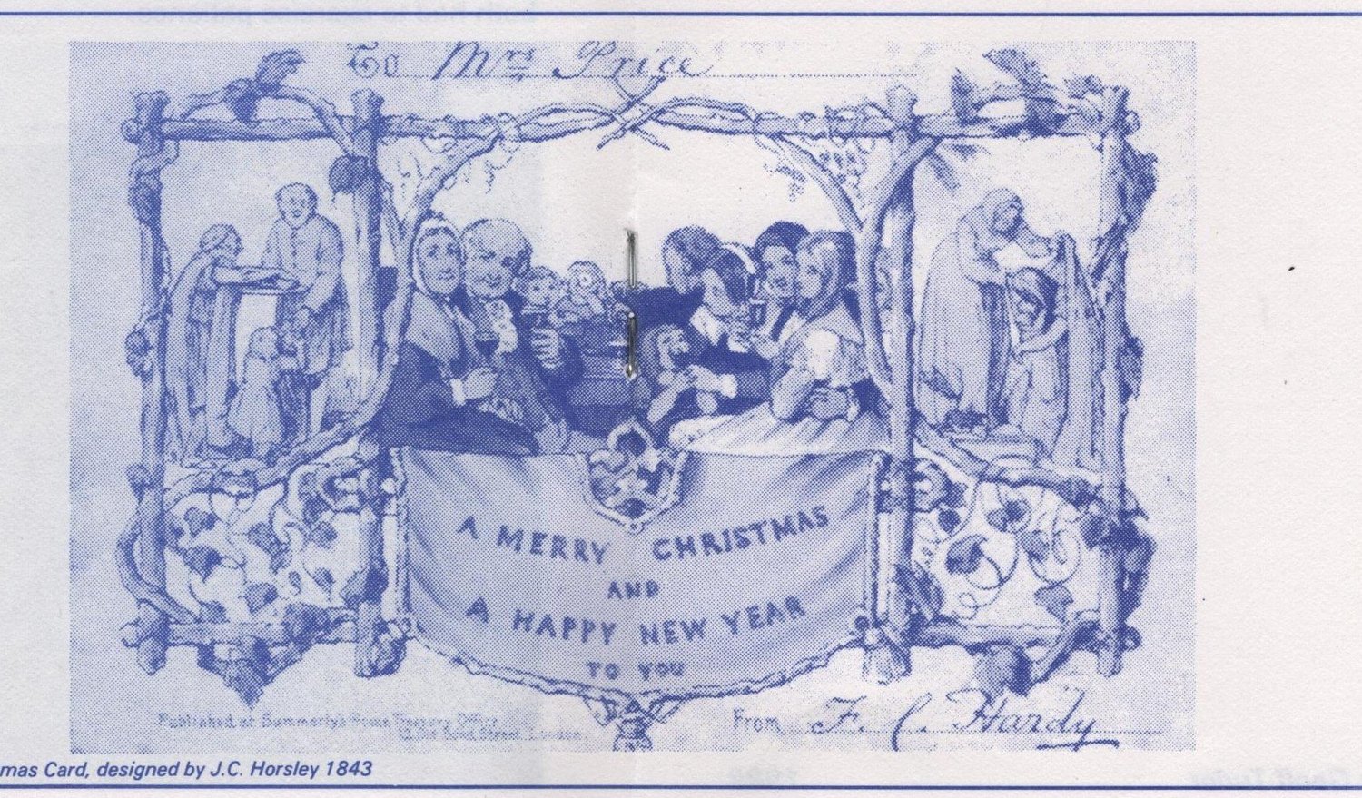 The world's first Christmas card, designed by J.C. Horsley in 1843