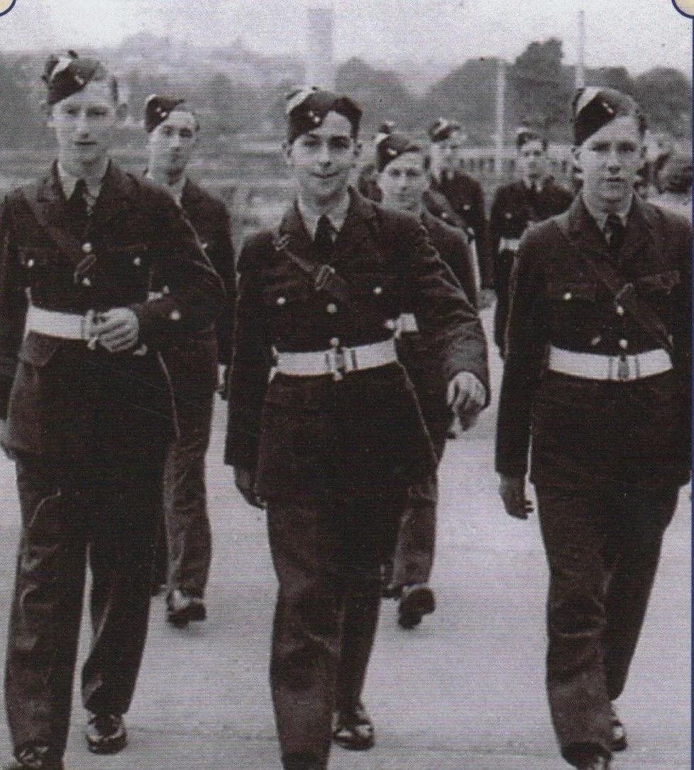RAF aircrew cadets marching along Torquay seafront