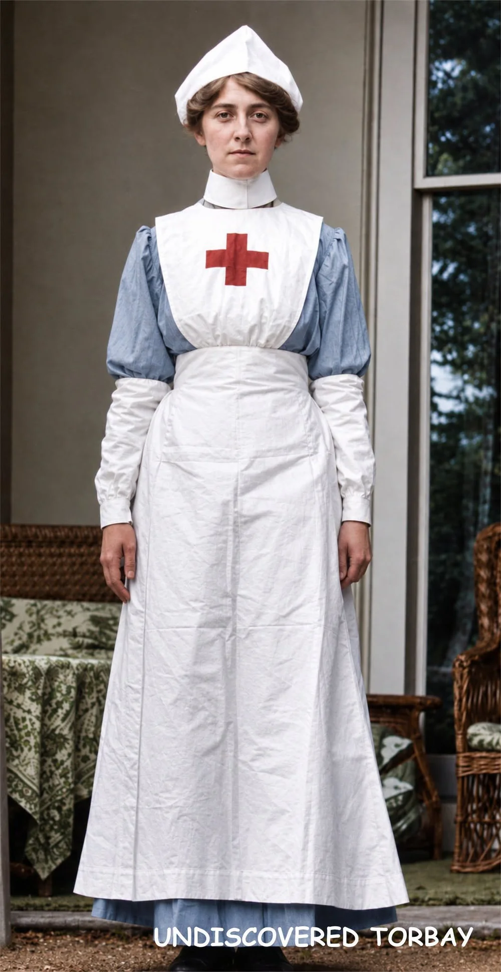 Agatha Christie in Voluntary Aid Detachment nursing uniform
