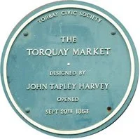 Torbay Civic Society blue plaque for Torquay Market.