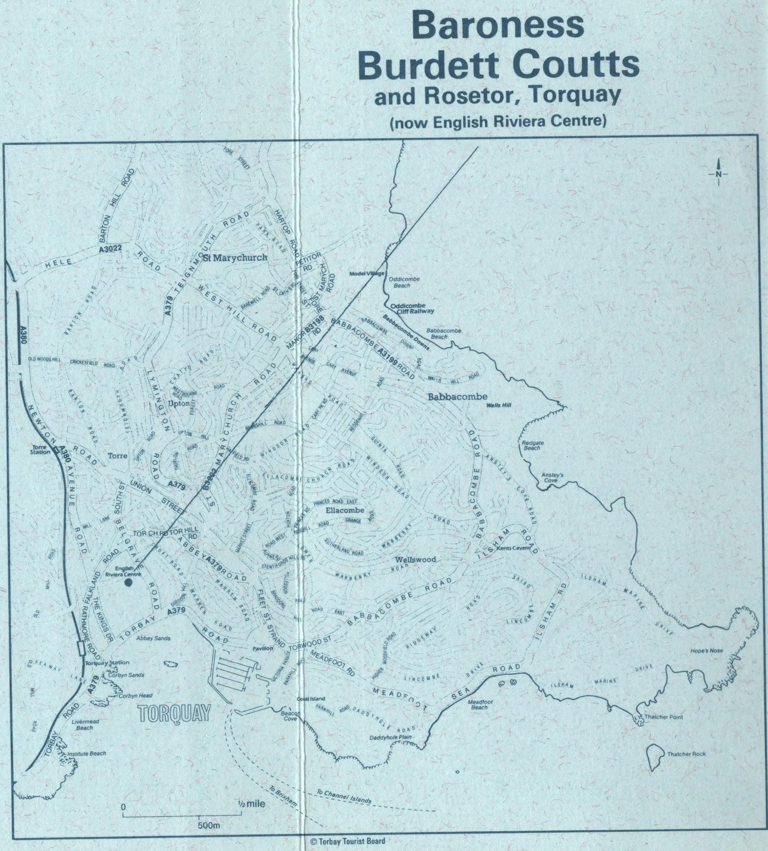 Location map showing the English Riviera Centre, formerly Rosetor, Torquay